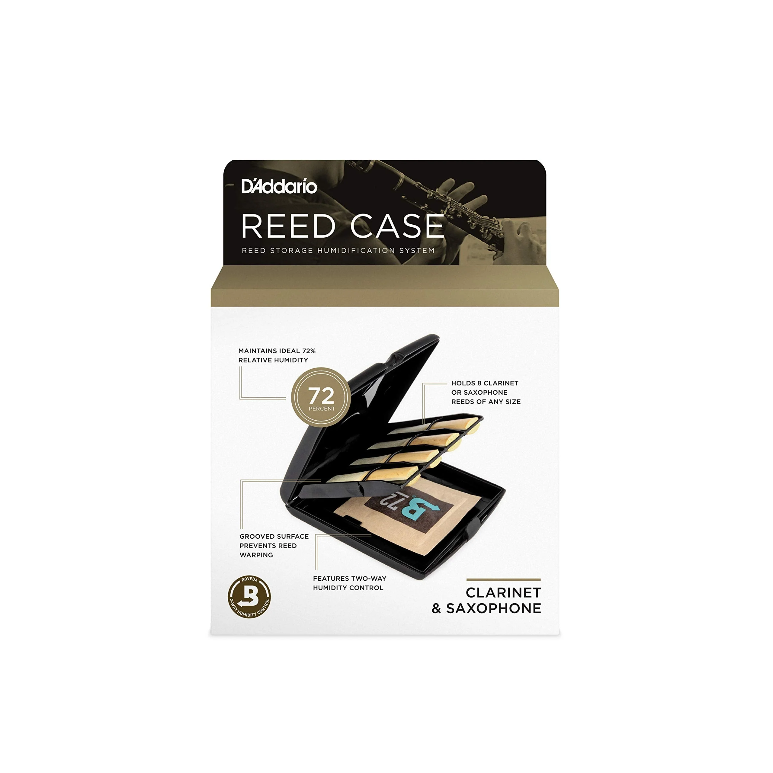 D'Addario D’Addario Woodwinds Multi-Instrument Reed Vitalizer Case - Reed Case with Humidification - Great Clarinet Reed Case or Saxophone Reed Case - Protects Your Reeds - RVCASE04 Clarinet & Saxophone - Image 2