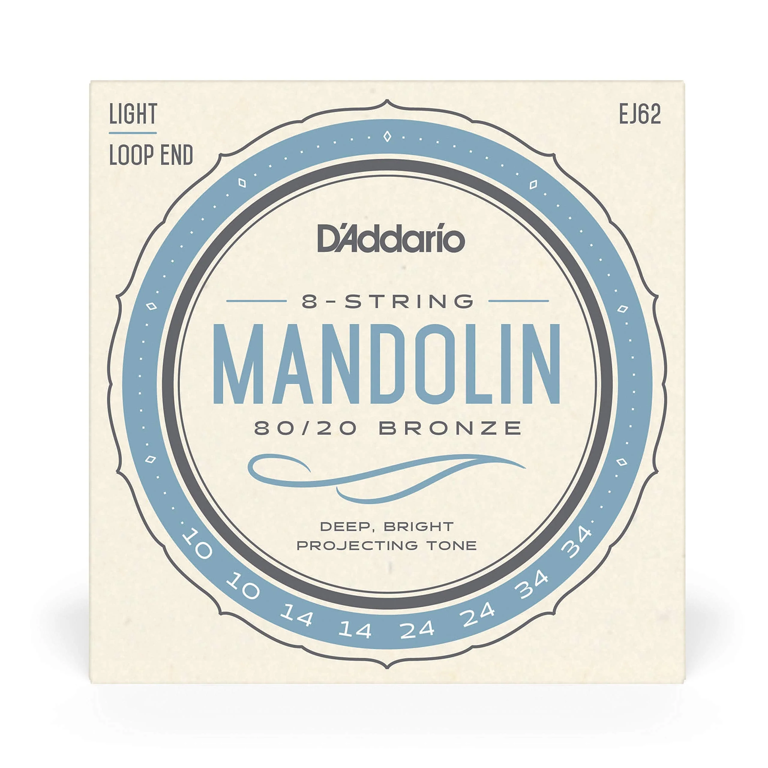 D'Addario EJ62 80/20 Bronze Mandolin Strings, Light, 10-34 - Image 2