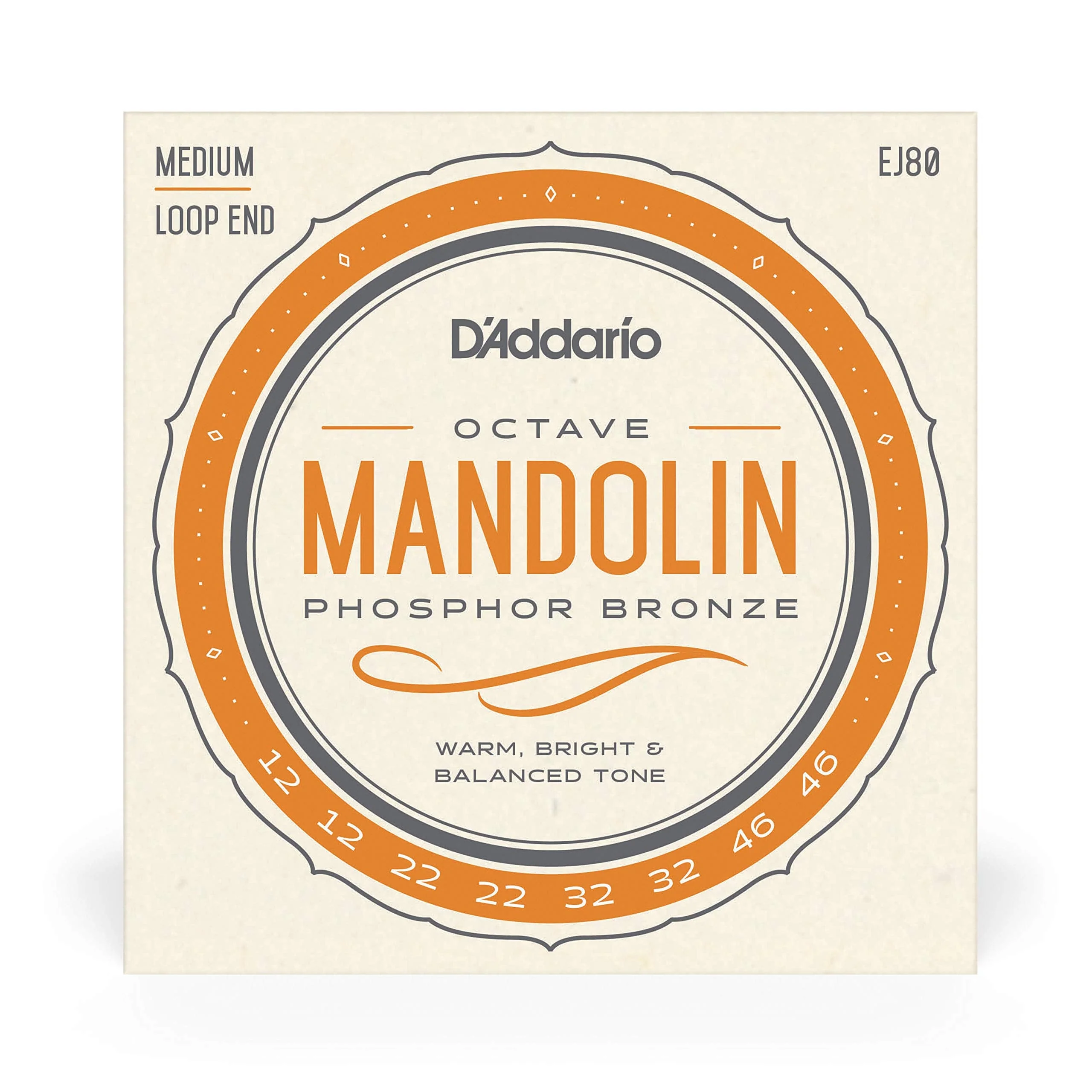 D'Addario EJ80 Phosphor Bronze Octave Mandolin Strings, Medium, 12-46 - Image 2