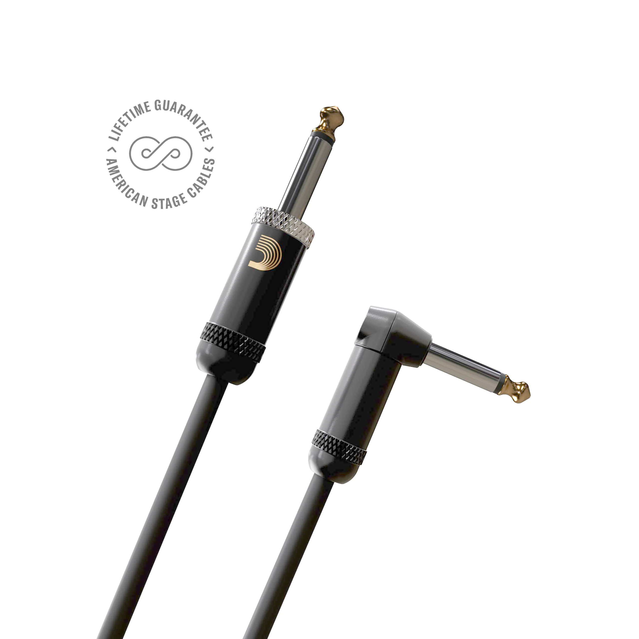 D'Addario Guitar Cable - Guitar Lead - Geo Tip for Secure Connection - 10 Feet/3.05 Meters - Straight End/Right Angle - 1 Pack Straight to Right Angle - Image 2