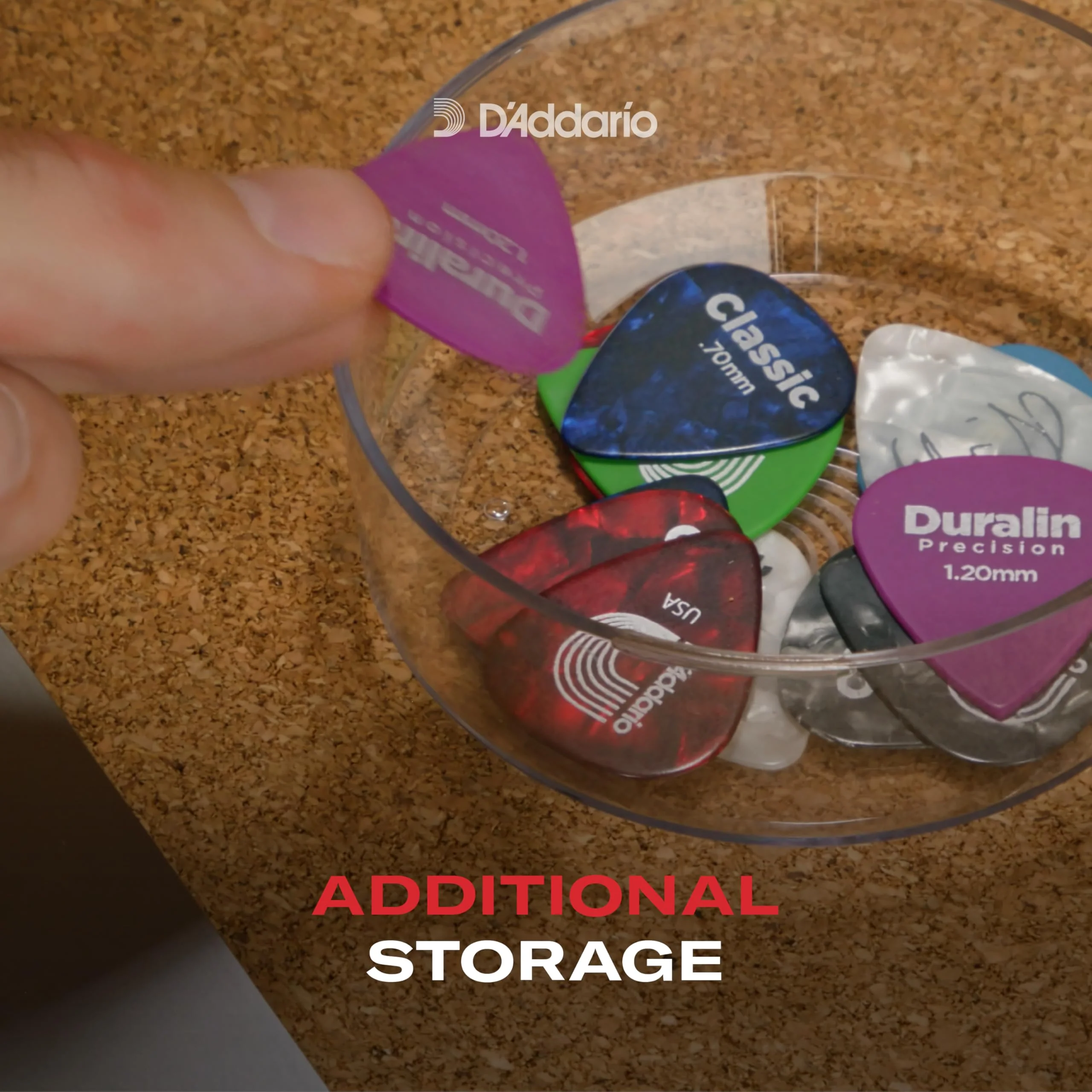 D'Addario Guitar Pick Holder 360, Case for Up to 12 Picks, Clear Lid, Gift for Musicians - Image 4