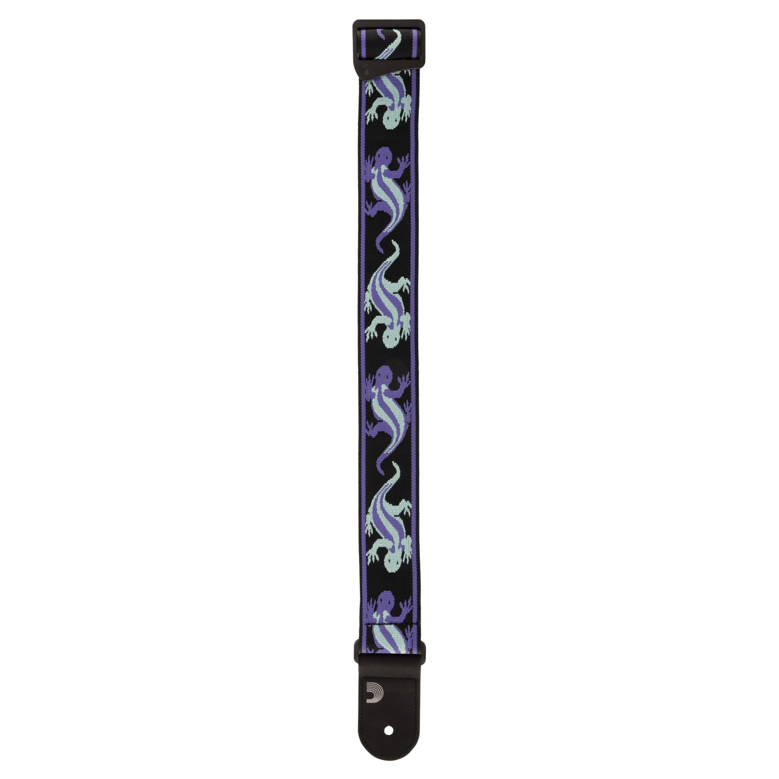 D'Addario Guitar Strap - Acoustic & Electric Guitar Accessories - Eco Leather Ends - Vintage Lizard, Green & Blue - Image 3