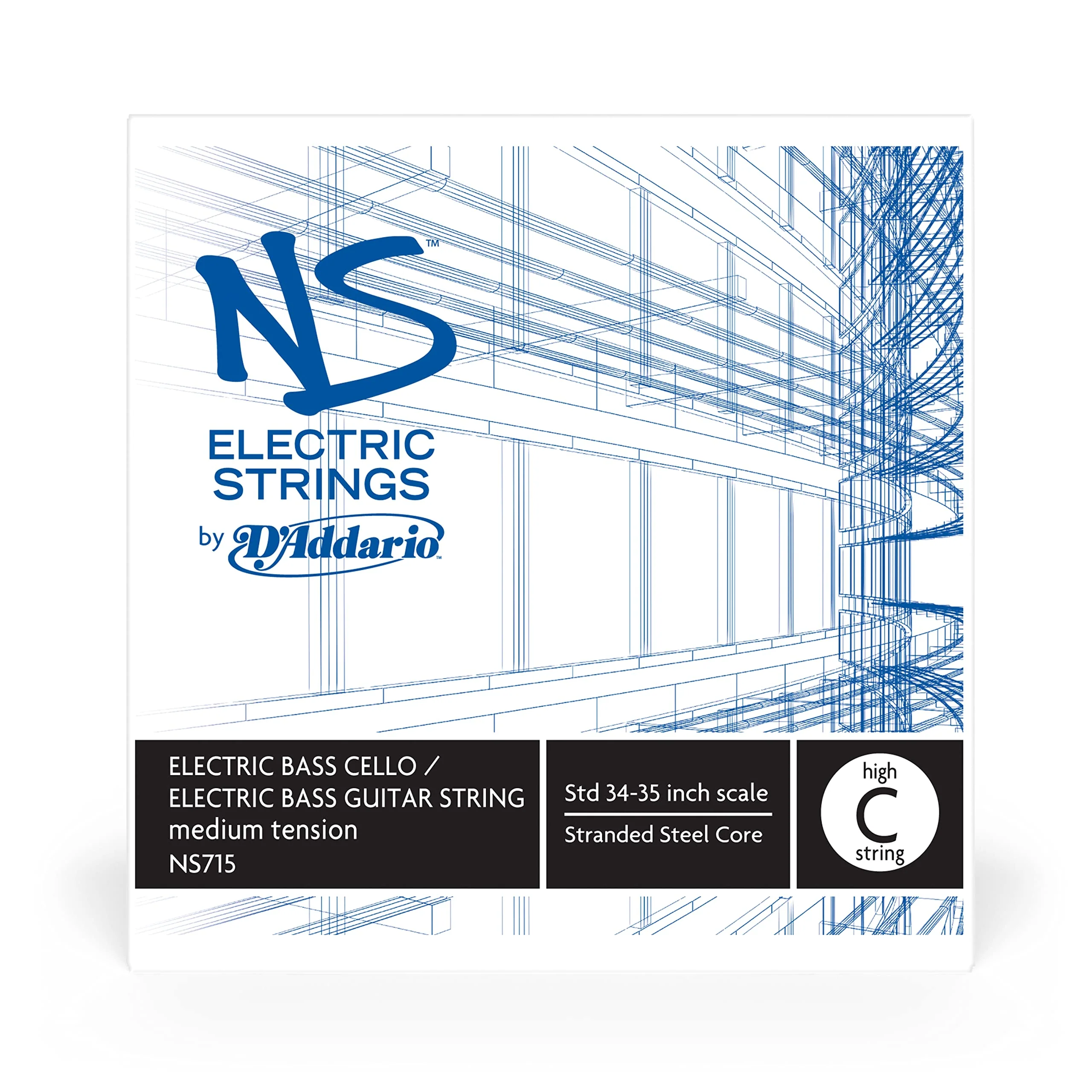 D'Addario NS Electric Bass/Cello Single High C String, 4/4 Scale, Medium Tension - Image 2