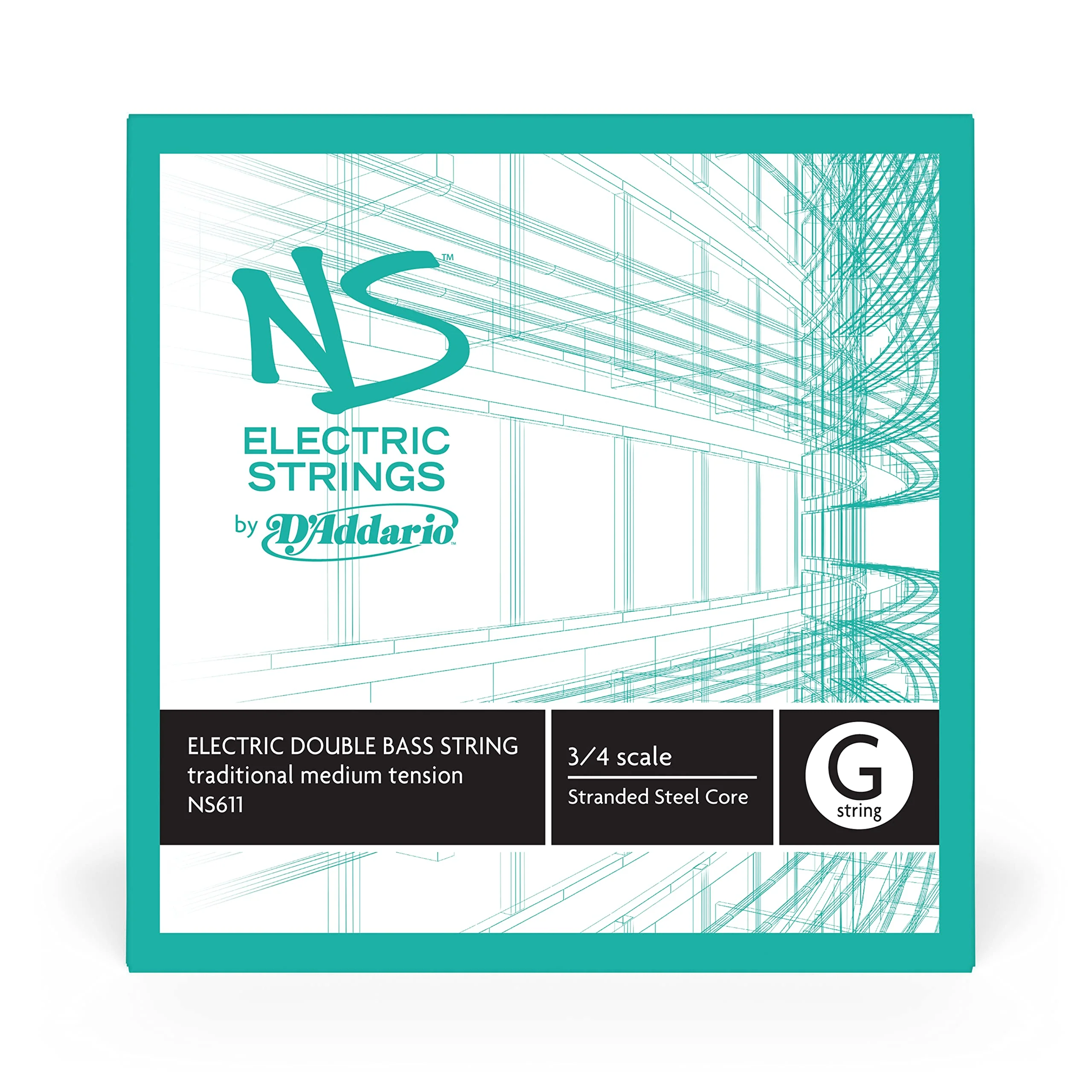 D'Addario NS Electric Traditional Bass Single G String, 3/4 Scale, Medium Tension - Image 2