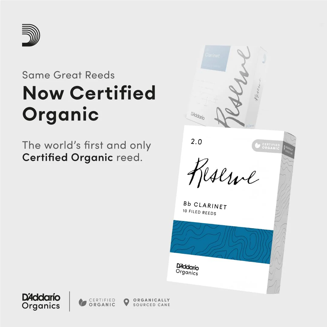 D'Addario Reserve Bb First & Only Organic 3.0 Strength, 10 Pack Clarinet Reeds (ODCR1030) - Image 3