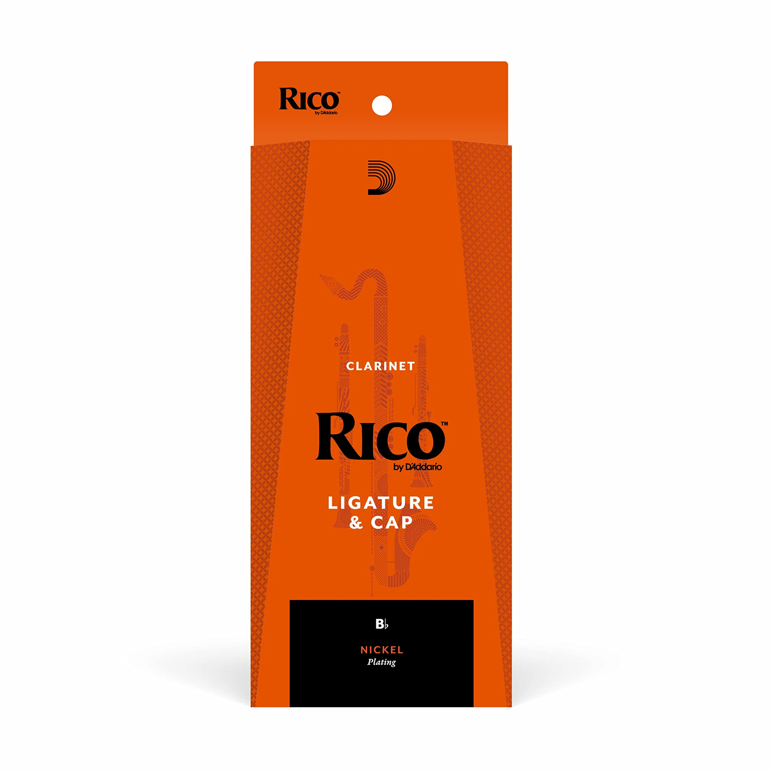 D'Addario Rico Ligature & Cap, Bb Clarinet, Nickel Plated Ligature & Cap Sets - Image 3