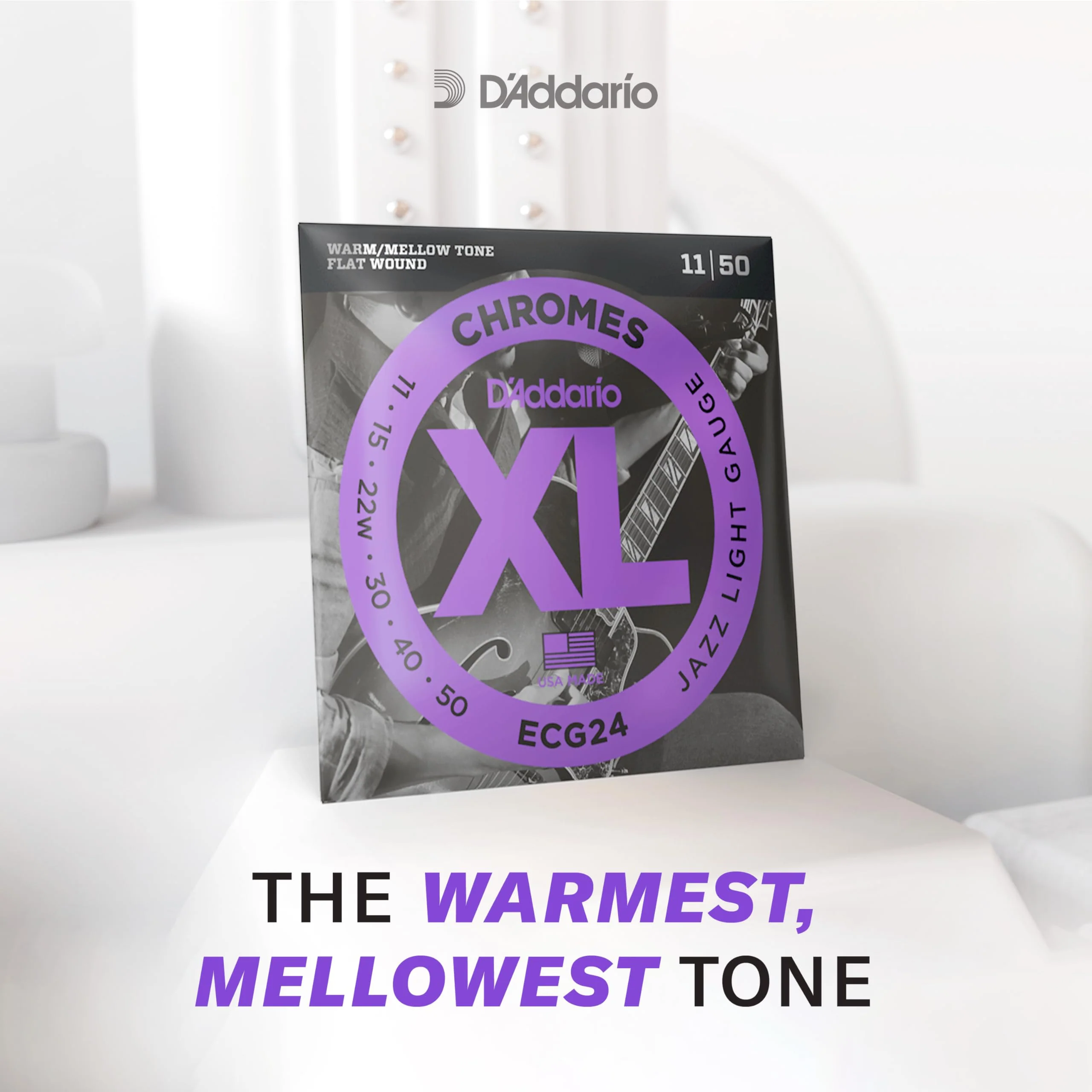 D'Addario XL Chromes Flat Wound Bass Guitar Strings - ECB81M - Medium Scale - Regular Light, 45-100 - Image 3