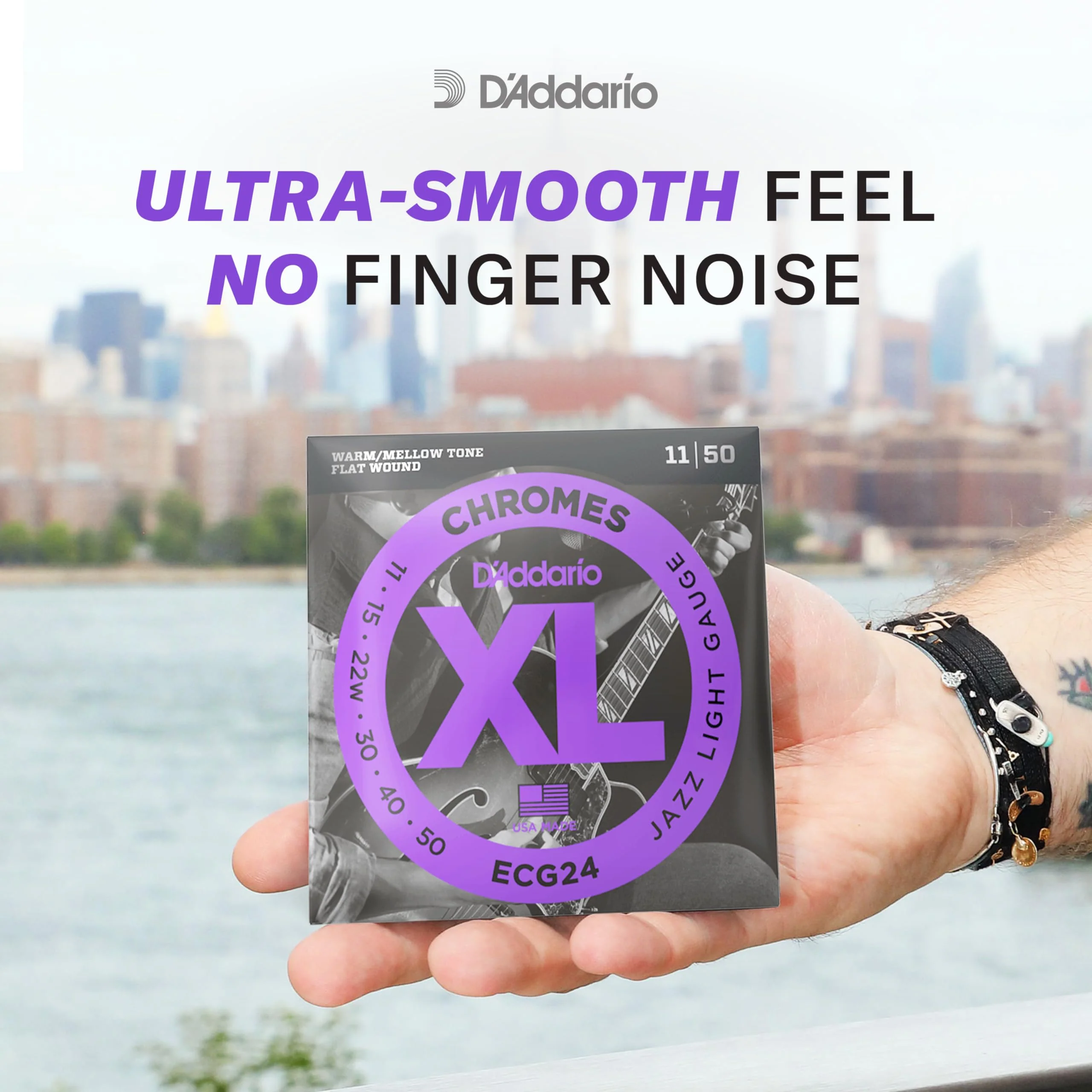D'Addario XL Chromes Flat Wound Bass Guitar Strings - ECB81S - Short Scale - Regular Light, 45-100 - Image 6