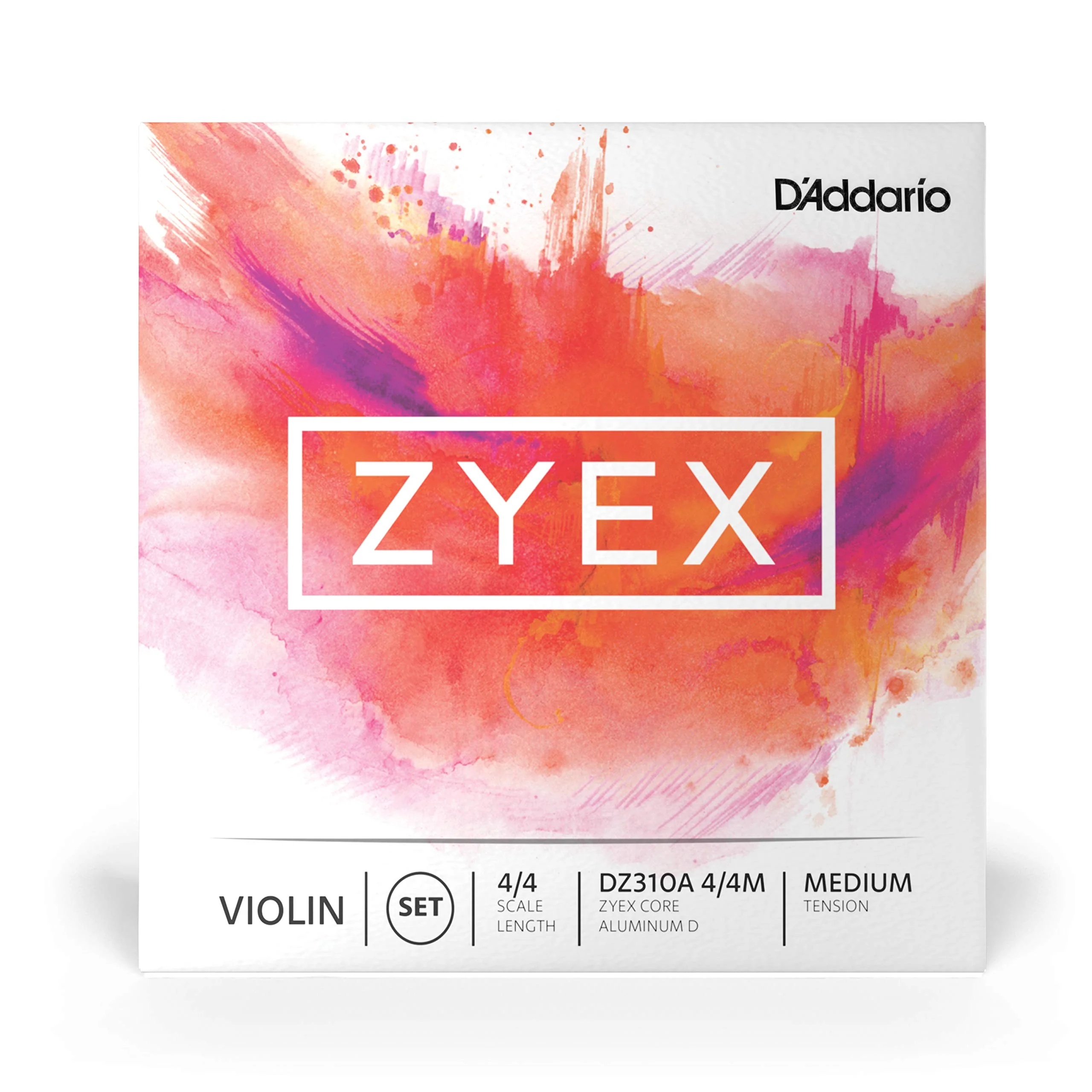 D'Addario Zyex Violin String Set with Aluminum D, 4/4 Scale, Medium Tension Full Set w/ Aluminum D - Image 2