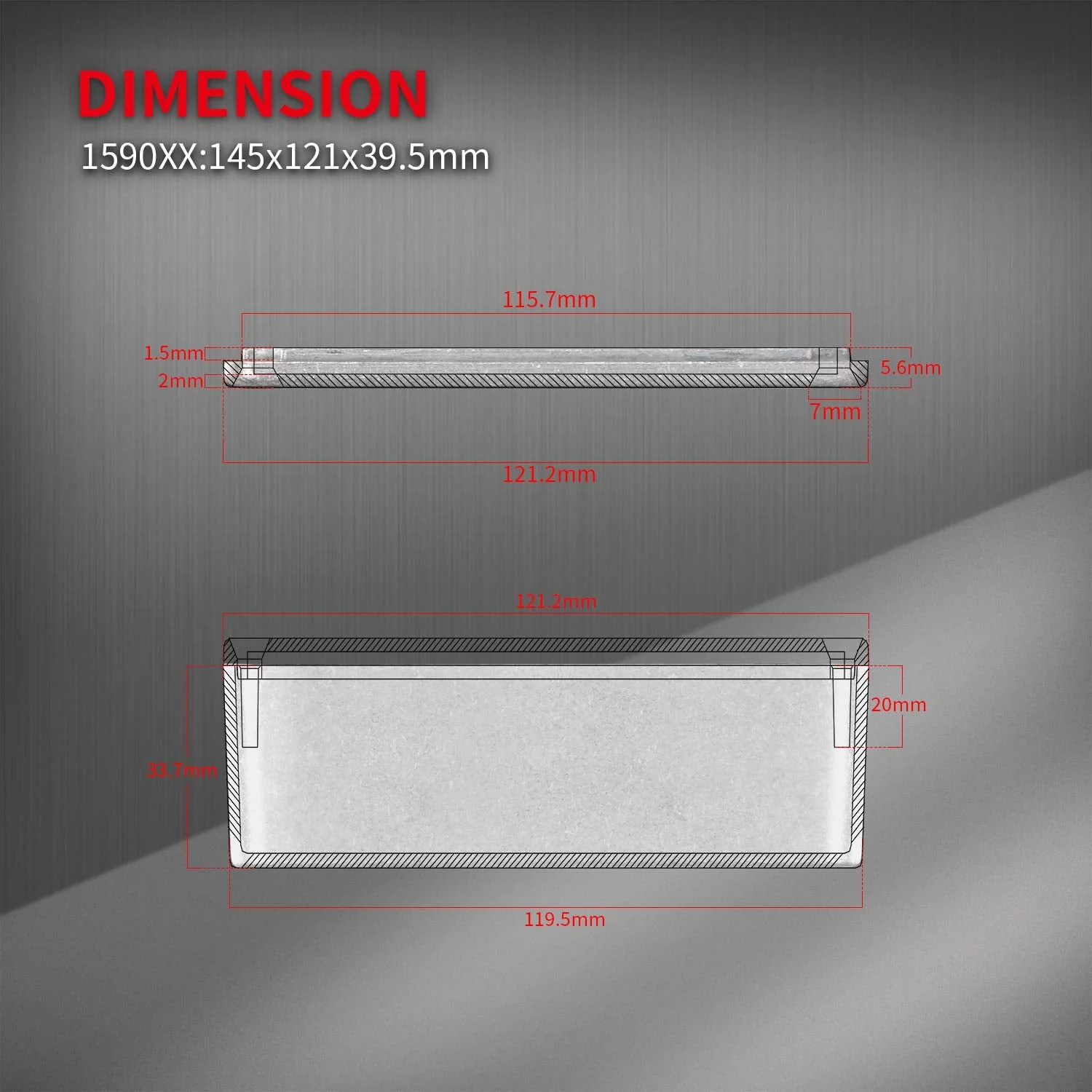 DaierTek 1590XX 1790NS Guitar Effects Pedal Enclosure 145x121x39.5mm Aluminum Metal Stomp Box Case for DIY Effects Box (Pack of 2) - Image 5