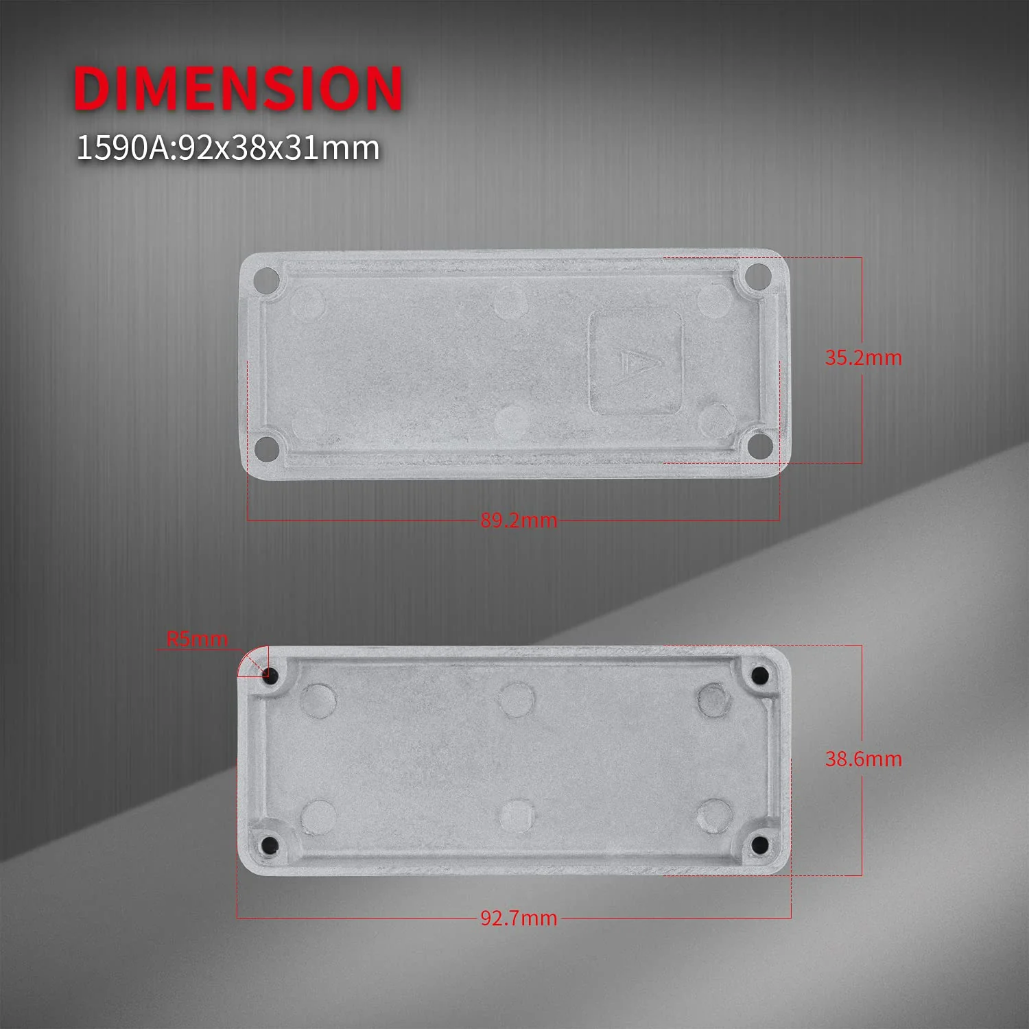 DaierTek 3pcs 1590A Metal Guitar Pedal Enclosure 92x38x31mm Diecast Aluminum Stomp Box Case Unfinished for Guitar Effect - Image 4
