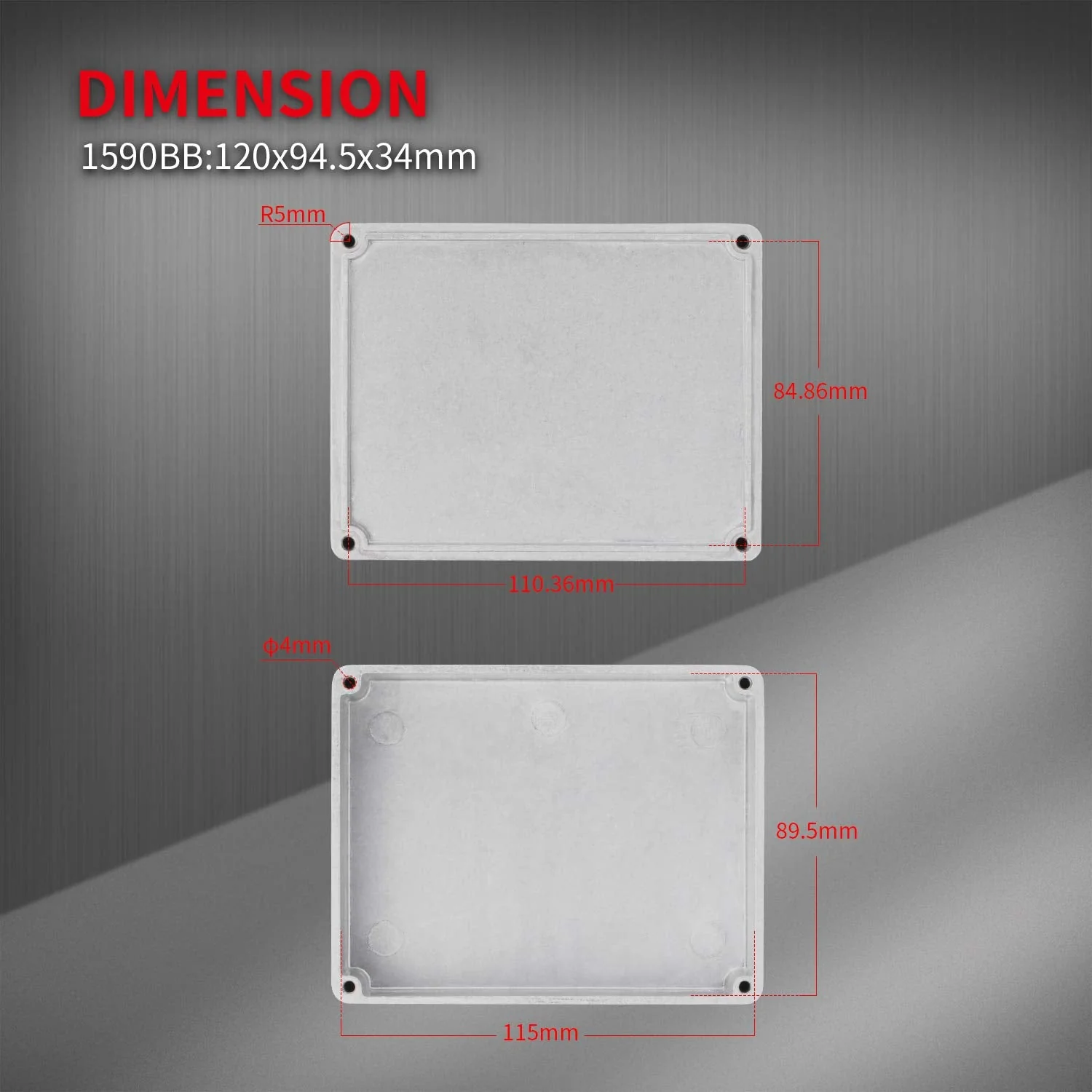 DaierTek 3pcs 1590BB Aluminum Metal Stomp Box Case Guitar Pedal Enclosure Effect Enclosure Stomp Box Unpainted 120x94.5x34MM - Image 4
