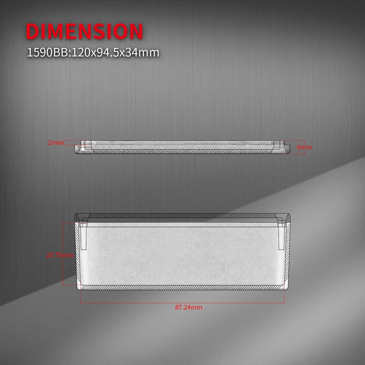 DaierTek 3pcs 1590BB Aluminum Metal Stomp Box Case Guitar Pedal Enclosure Effect Enclosure Stomp Box Unpainted 120x94.5x34MM - Image 5