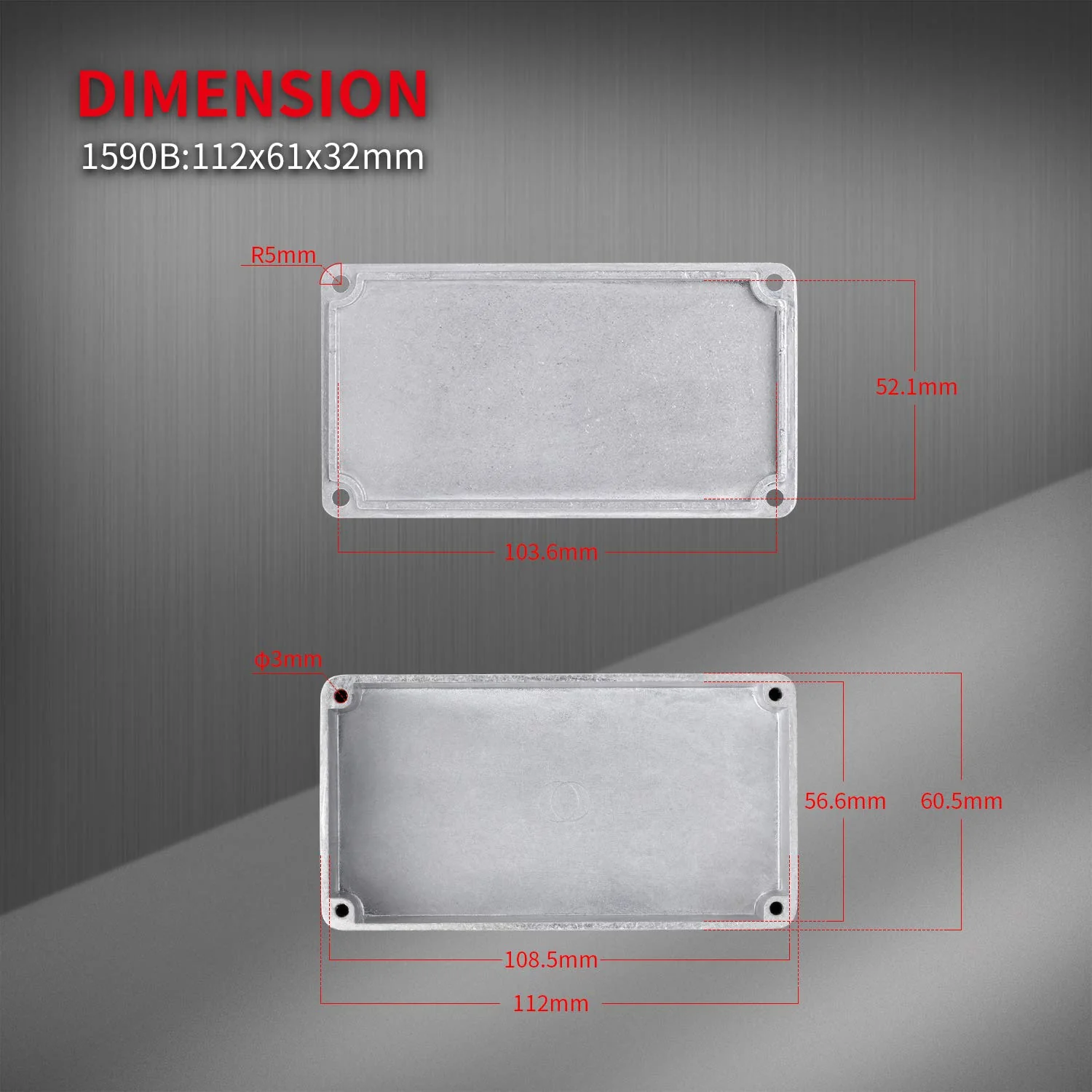 DaierTek 5pcs 1590B Guitar Pedal Enclosure Aluminum Diecast Stomp Box Case 112x61x32mm Toggle Switch Box - Image 4
