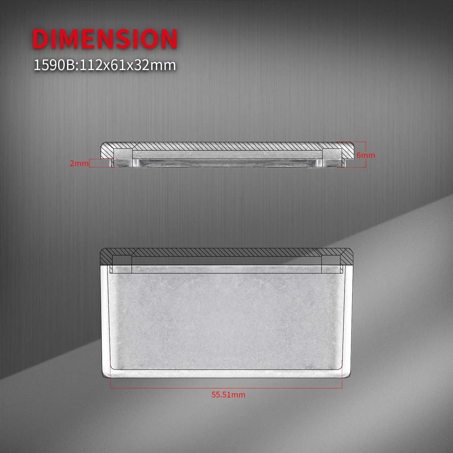 DaierTek 5pcs 1590B Guitar Pedal Enclosure Aluminum Diecast Stomp Box Case 112x61x32mm Toggle Switch Box - Image 5