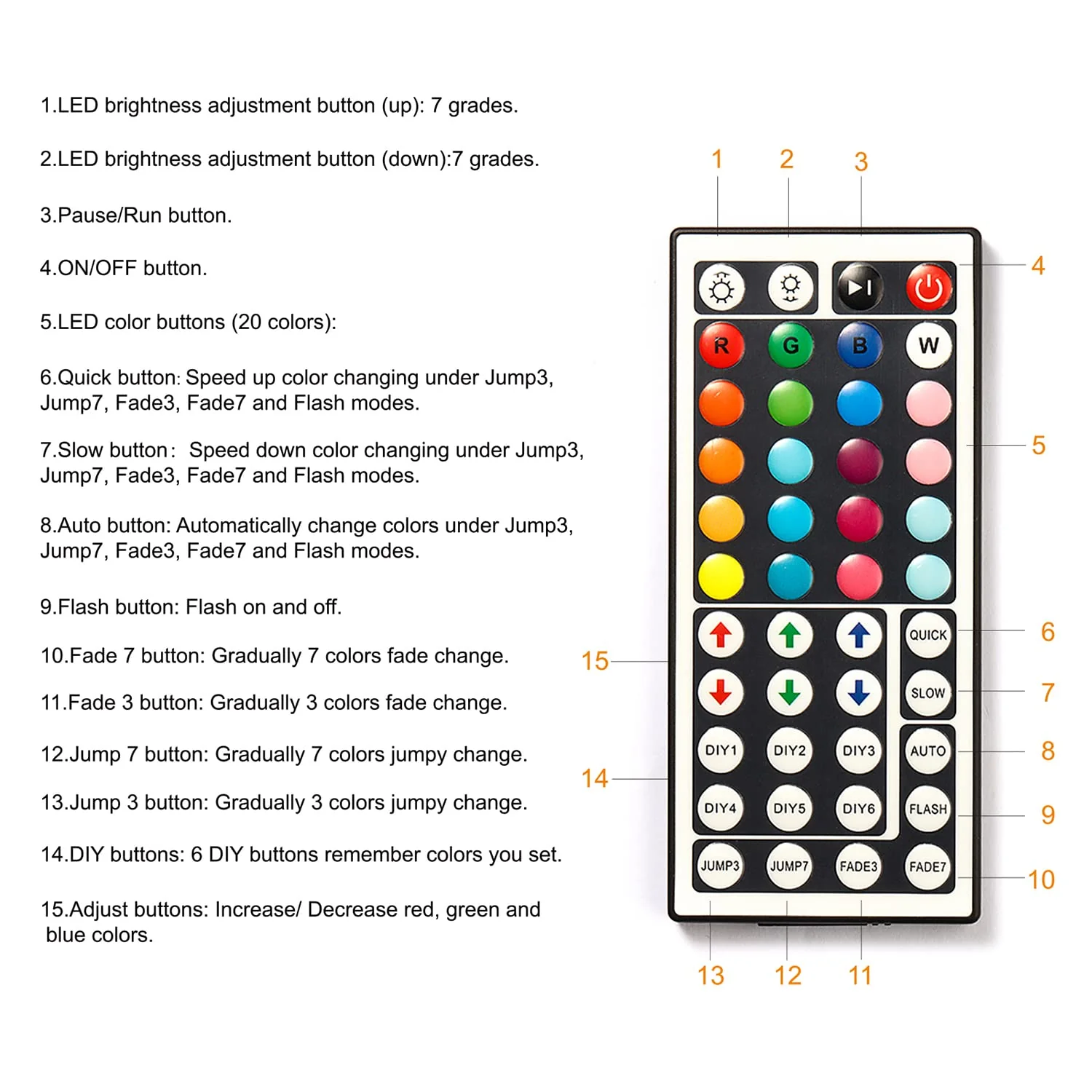 dalattin 100ft Led Lights for Bedroom Led Strip Lights Color Changing Lights with 44 Keys Remote,2 Rolls of 50ft - Image 3