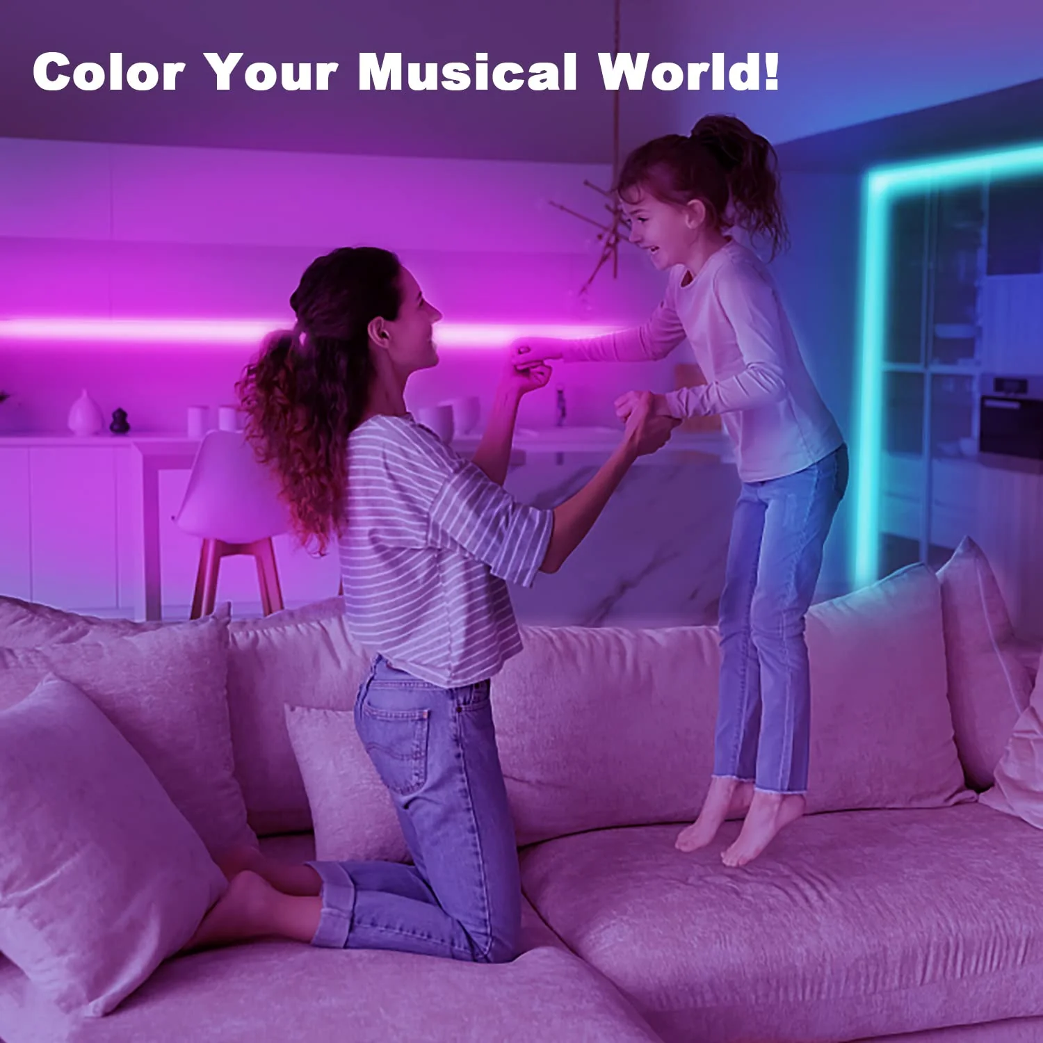 dalattin Led Lights for Bedroom 200ft, Smart Led Strip Lights with App Control Remote, RGB LED Light Strips, 24V Led Strip Lights for Room Decoration Party, Festival Decor(2 Rolls of 100ft) 200FT(Bluetooth) - Image 4