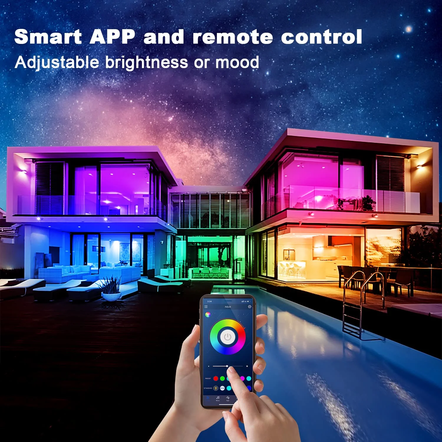 dalattin Led Lights for Bedroom 200ft, Smart Led Strip Lights with App Control Remote, RGB LED Light Strips, 24V Led Strip Lights for Room Decoration Party, Festival Decor(2 Rolls of 100ft) 200FT(Bluetooth) - Image 6