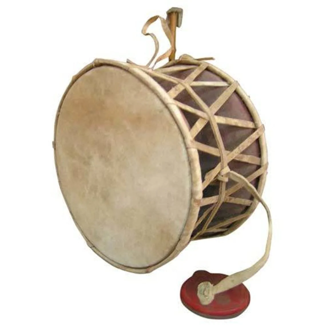 Damaru Hand Held Drum Wooden Nepali Folk Instrument Authentic Design Hand Carved Damaru Drum for Fun, Musical Instrument for All Age Groups of Musicians - Gift Party Supplies Birthday Party, DM-45 - Image 2