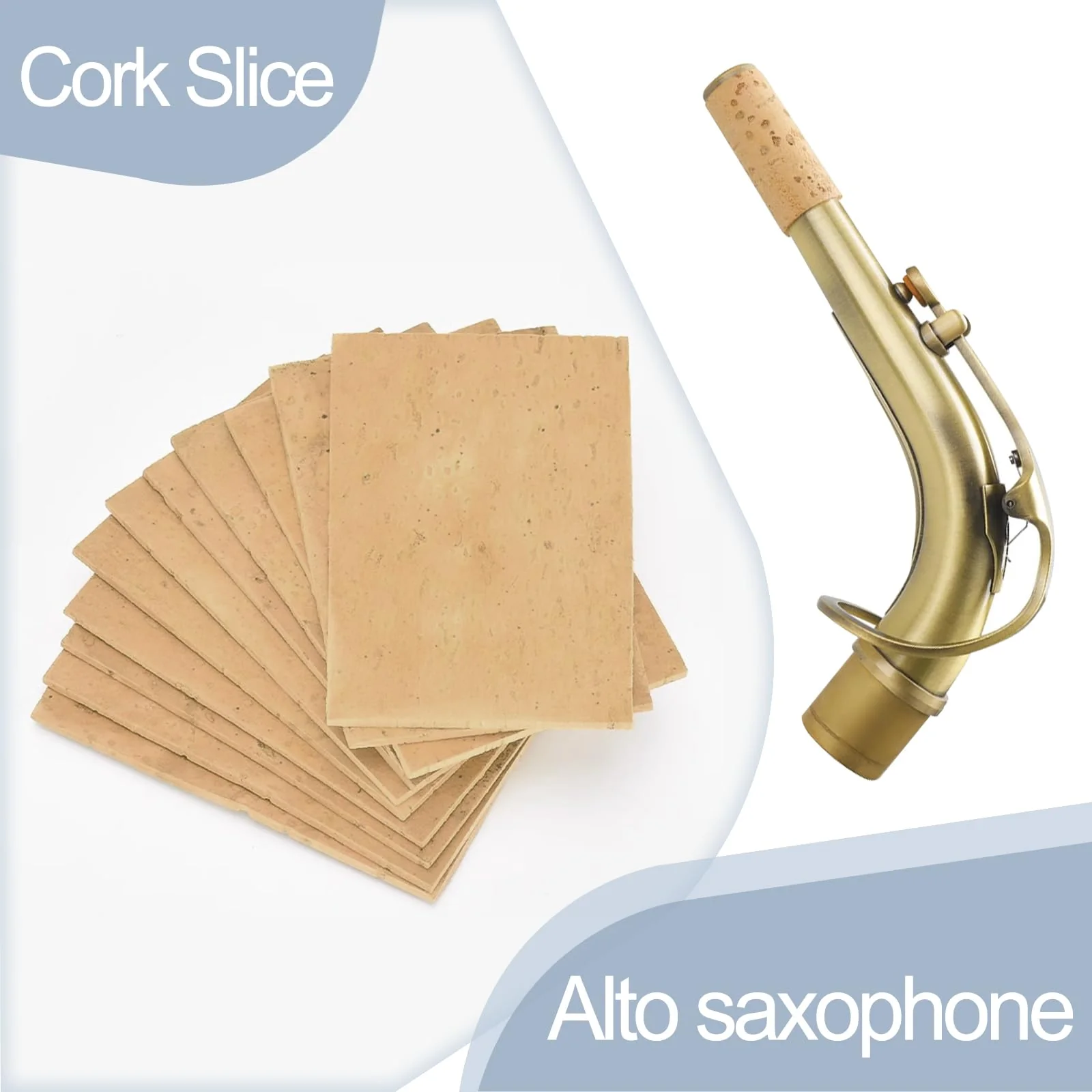 Danchet Alto Saxophone Accessories,Alto Sax Cork Replacement Kit,2 pcs Saxophone Cork, Glue, Cork Grease, Knife, Taping, and Sandpaper alto sax cork replacement kit - Image 3