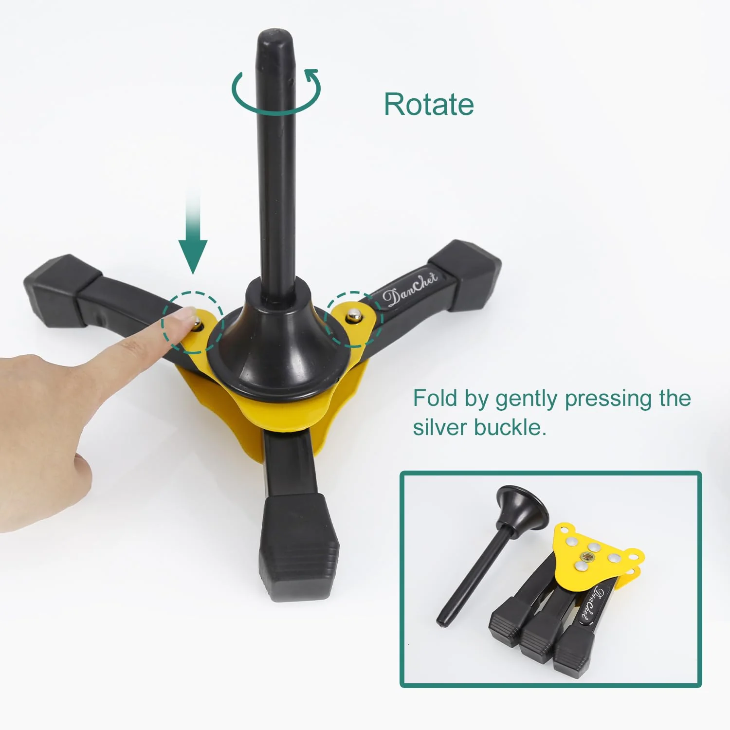Danchet Portable Foldable Tripod Stand for Clarinet, Flute and Oboe, Woodwind Instrument Stand Portable Foldable Stand… Flute, Clarinet, Oboe Stand - Image 2