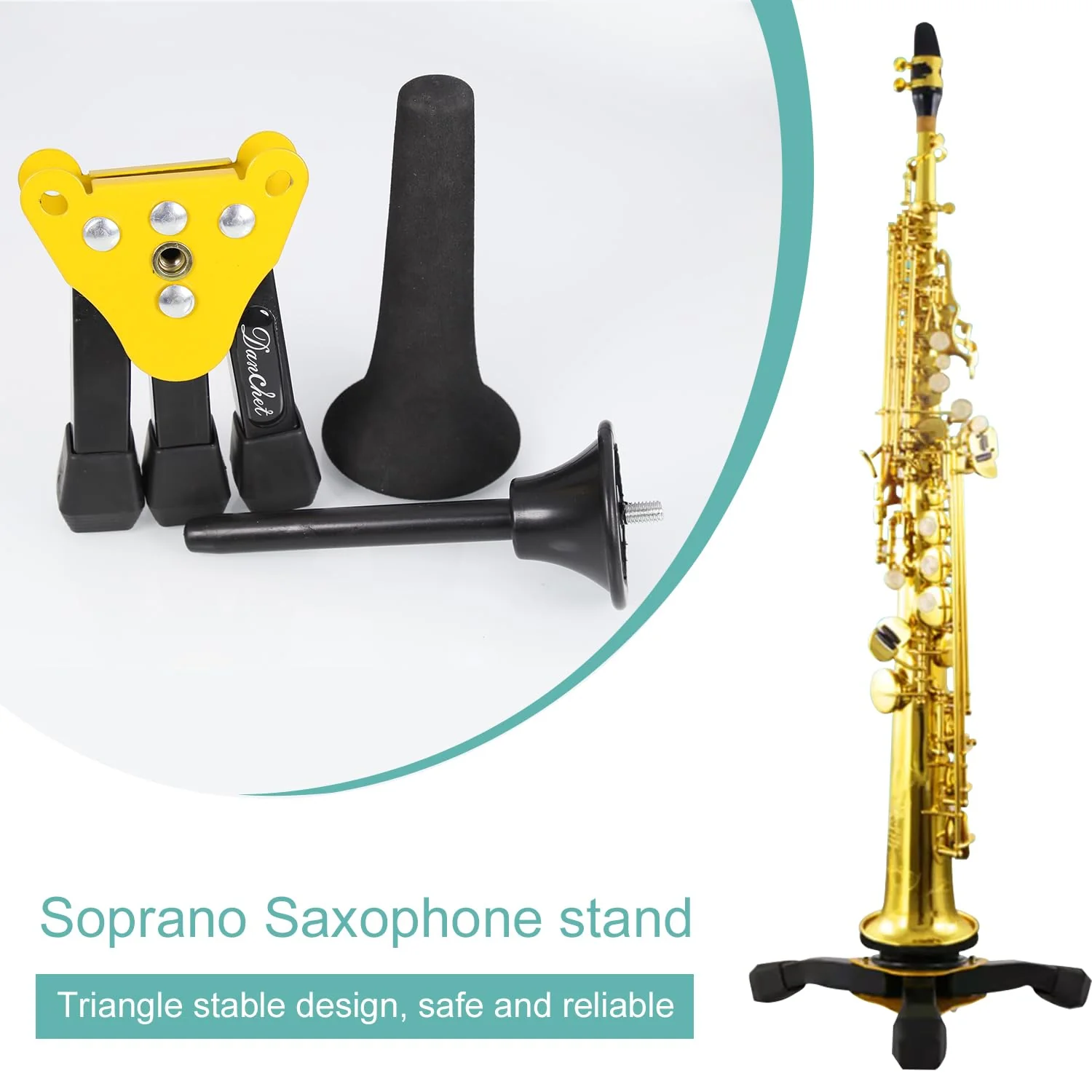 Danchet Portable Foldable Tripod Stand for Clarinet, Flute and Oboe, Woodwind Instrument Stand Portable Foldable Stand… Flute, Clarinet, Oboe Stand - Image 4