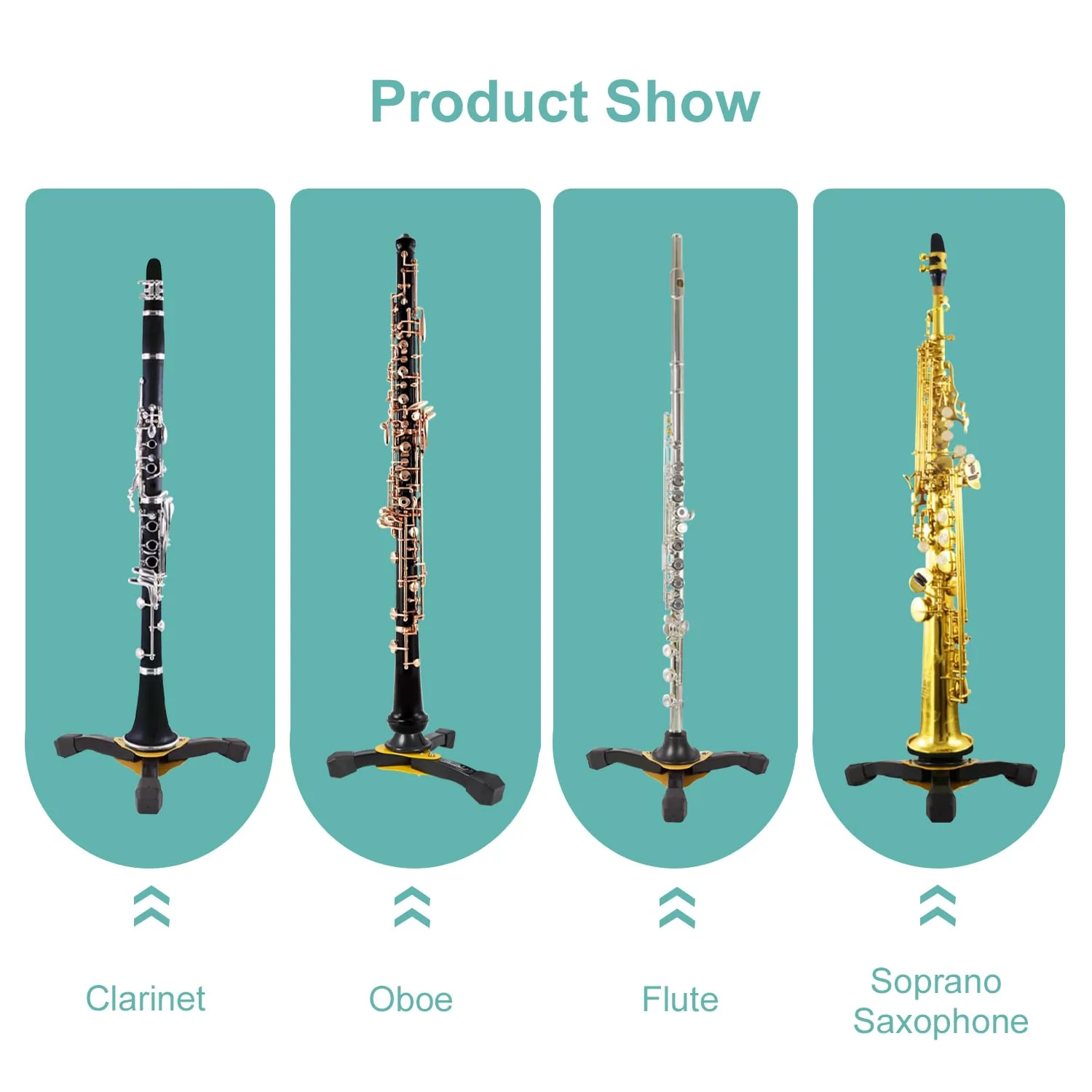 Danchet Portable Foldable Tripod Stand for Clarinet, Flute and Oboe, Woodwind Instrument Stand Portable Foldable Stand… Flute, Clarinet, Oboe Stand - Image 5