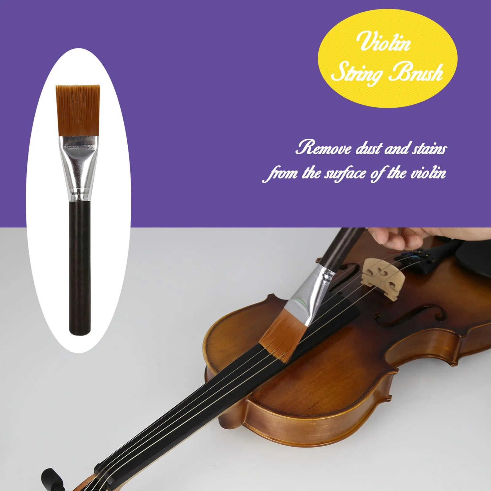 Danchet Violin Cleaner Care Cleaning Kit,Maintenance Kit,Beeswax,Liquid Rosin,Rosin Remover,String Oil,Polish,Violin Humidifier,Violin String Brush,Cleaning Clot. - Image 8