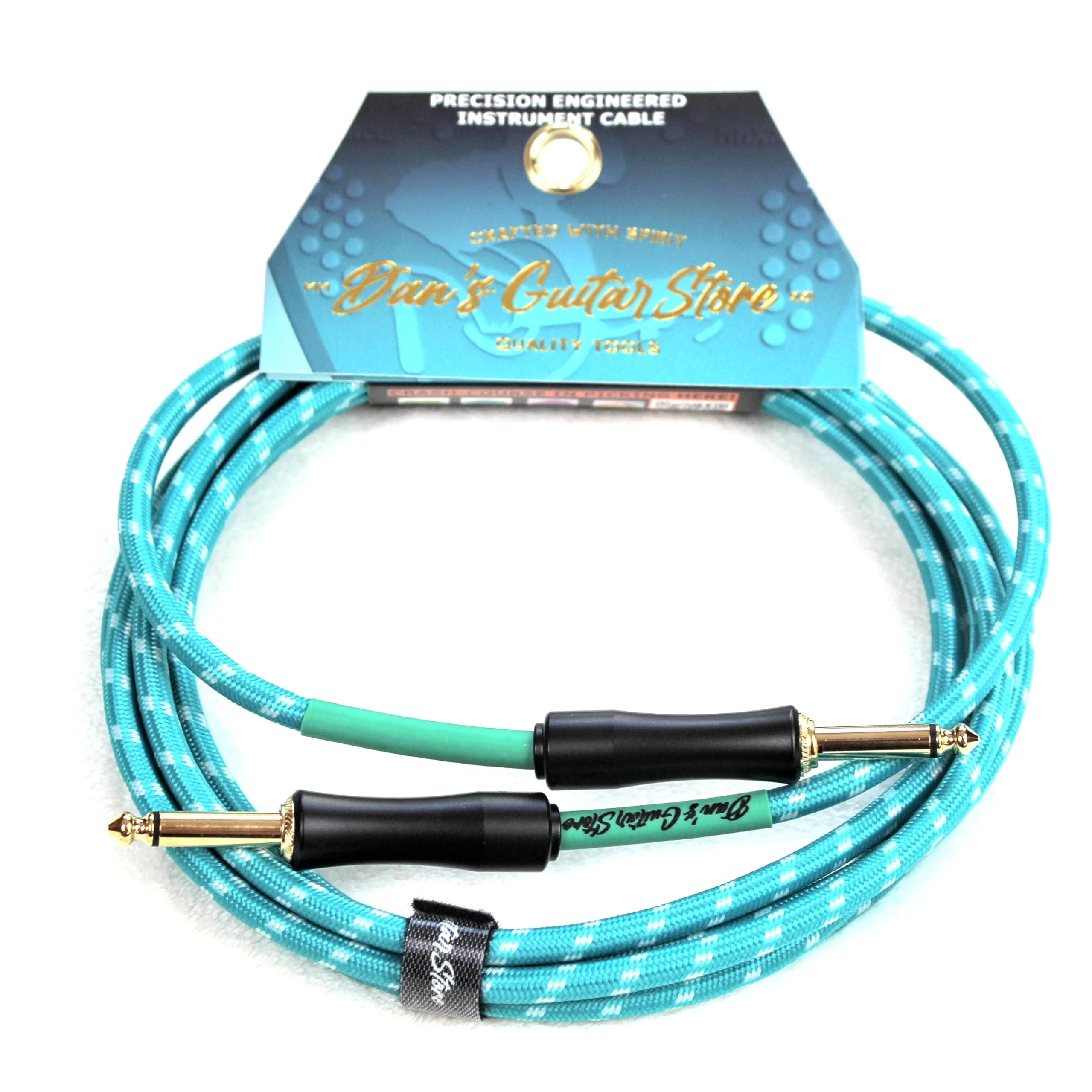 Dan's Guitar Store Instrument Cable (3m / 10ft Inline/Inline) 1/4 Jack 21AWG OFC 18k gold-plated self-silencing connector Precision Instrument Cable 3 Metre / 10 ft Inline / Inline - Image 2