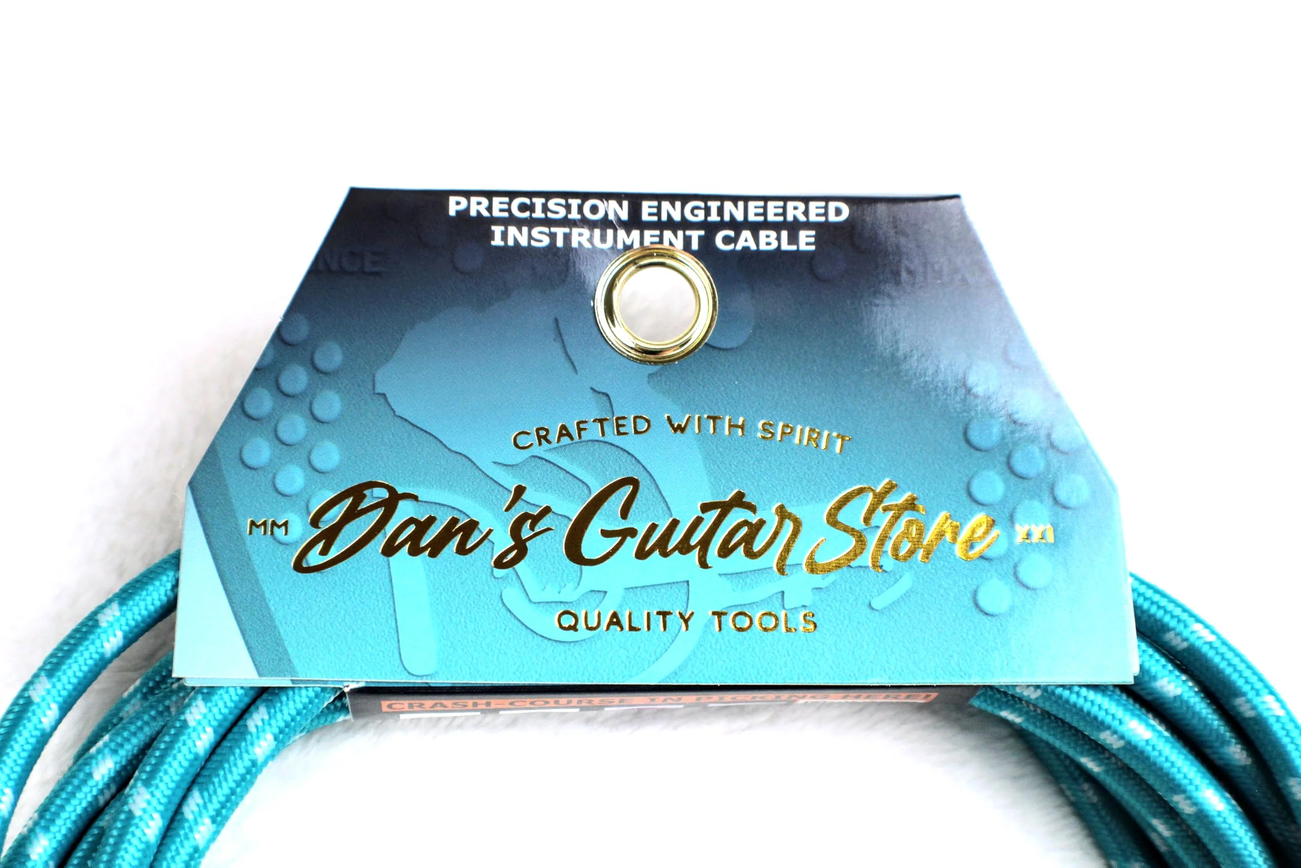 Dan's Guitar Store Instrument Cable (4.5m / 14ft Inline/Right-angle) 1/4 Jack 21AWG OFC 18k gold connector Self-silencing Precision Instrument Cable 4.5 Metre / 14 ft Inline / Right Angle - Image 6