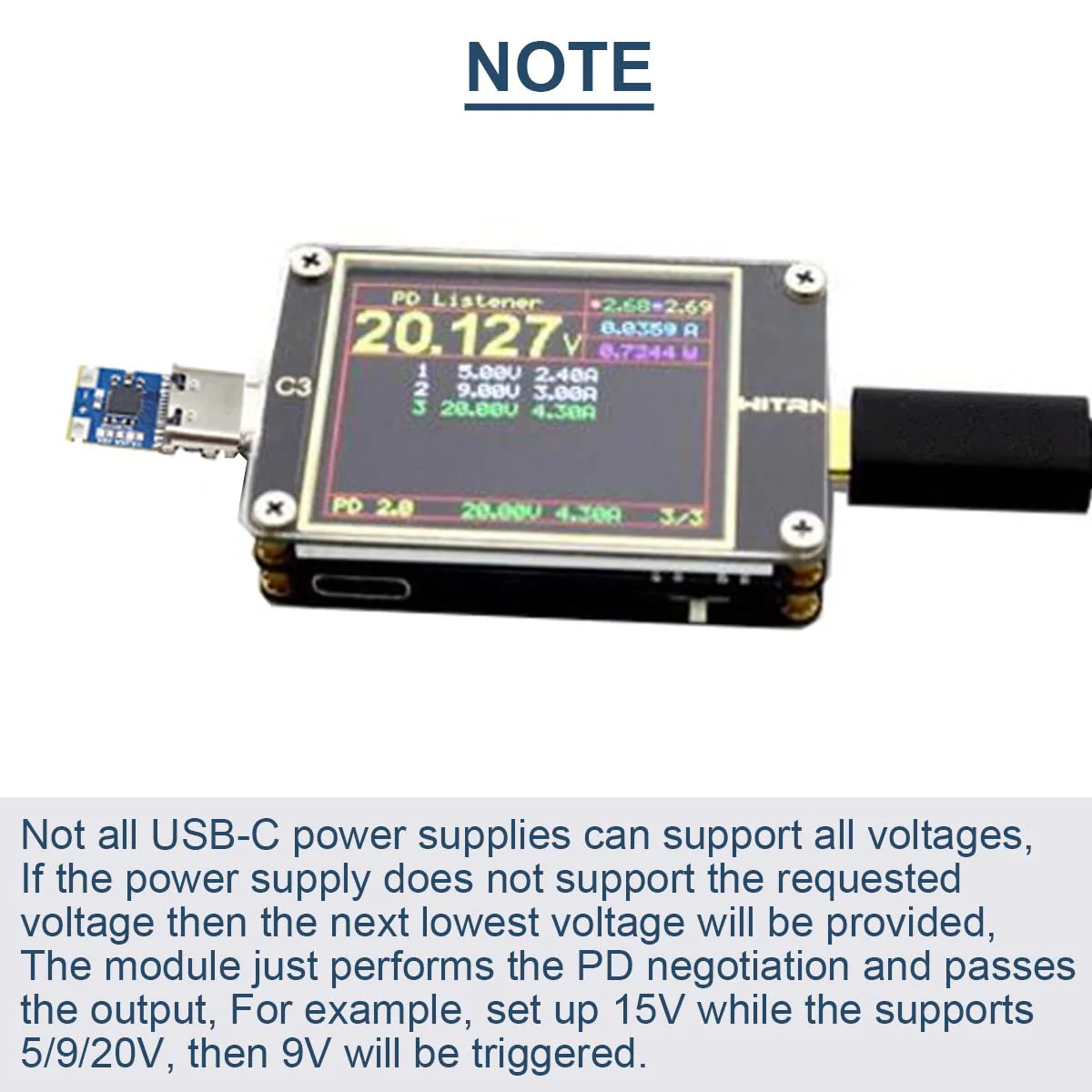 DAOKAI 2 Pack 20V 15V 12V 9V 5A PD2.0 PD3.0 USB Type-C to DC Power Trigger Module Current Transformer Power Decoy Module Socket with 8pcs DC Plug, DC Power Cable - Image 6