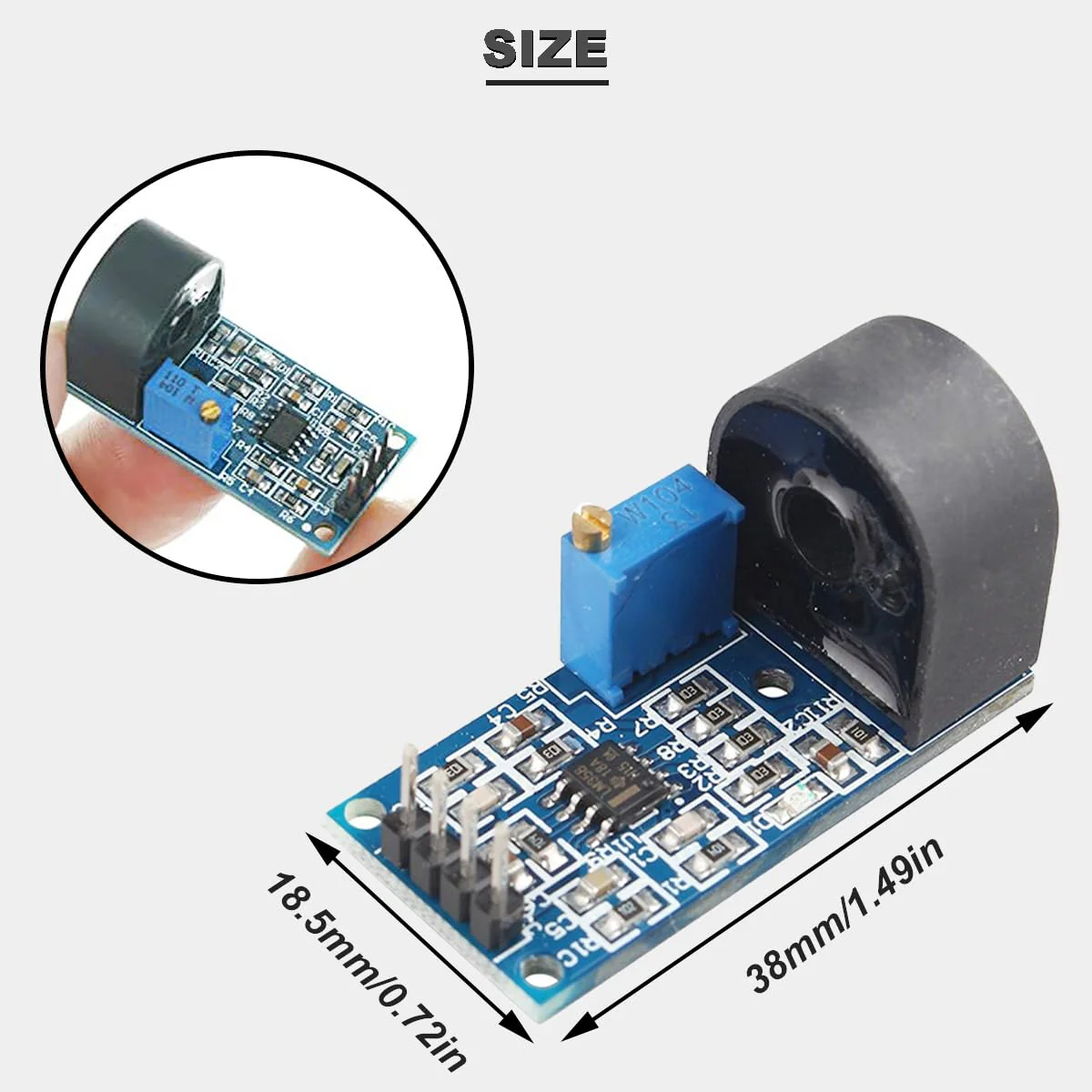 DAOKAI 5A AC Sensor Current Sensor Current Transformer ZMCT103C Single Phase AC Current Transformer Module Active Output Current Sensor Module Board with Dupont Cable, Pack of 5 - Image 2