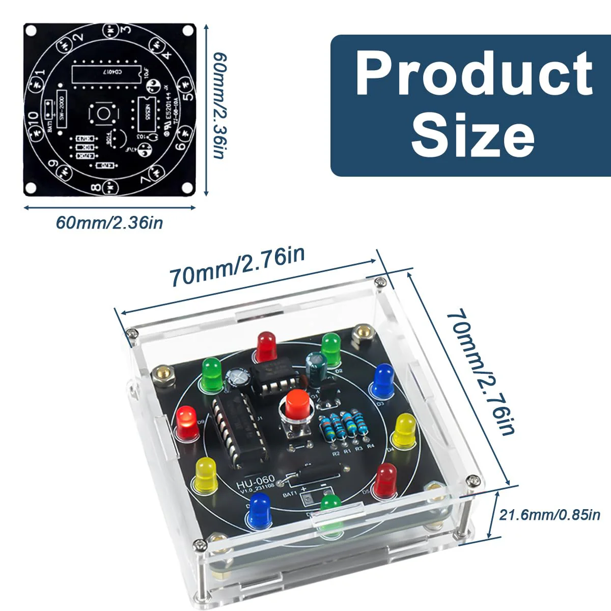 DAOKAI Soldering Practice Kit DIY Electronic Turntable LED Fluorescent Tube Training Board Handmade Electronics Beginners Learning Soldering Fun Kit for Electronics Training 2 Sets Type 3 - Image 5