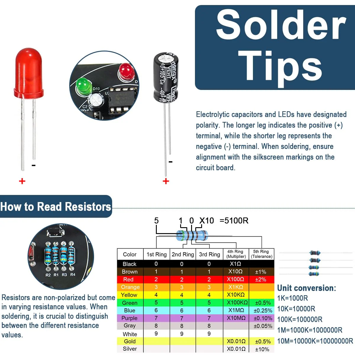 DAOKAI Soldering Practice Kit DIY Electronic Turntable LED Fluorescent Tube Training Board Handmade Electronics Beginners Learning Soldering Fun Kit for Electronics Training 2 Sets Type 3 - Image 6