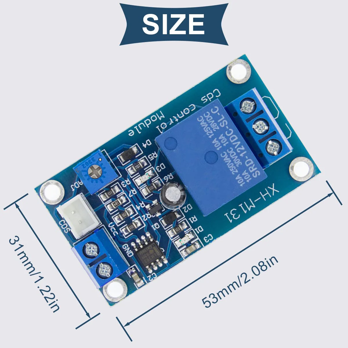 DAOKAI XH-M131 Photoresistor Relay Module 12V DC Photoresistor Relay Module Light Control Switch Detection Sensor Automatic Light Control Switch with 24 AWG Wire (5 Pieces) - Image 6