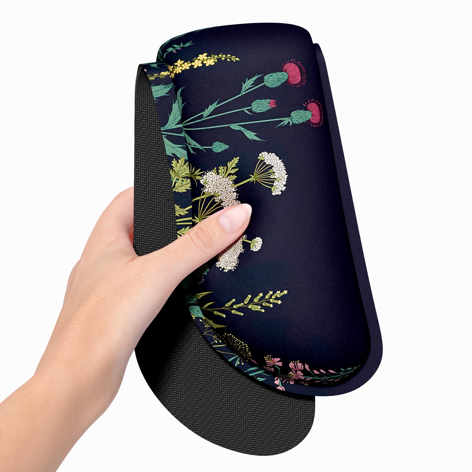 Dapesuom Enlarge Keyboard Wrist Rest Pad, Memory Foam Set Wrist Cushion Support for Easy Typing & Pain Relief, Mouse Wrist Pad, Anti-Slip Wrist Support for Gaming Computer, Elegant Flower - Image 3