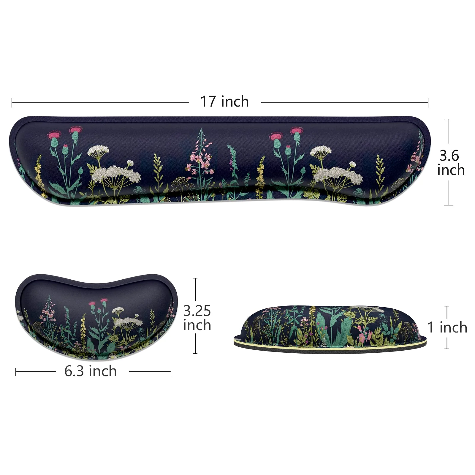 Dapesuom Enlarge Keyboard Wrist Rest Pad, Memory Foam Set Wrist Cushion Support for Easy Typing & Pain Relief, Mouse Wrist Pad, Anti-Slip Wrist Support for Gaming Computer, Elegant Flower - Image 6