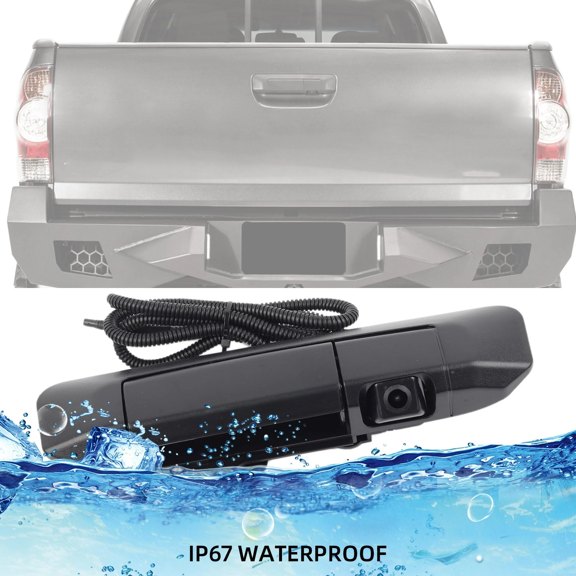 Dasbecan Tailgate Handle Rear View Backup Camera 6909004020 Compatible with Toyota Tacoma 2005-2015 Black Aftermarket Replacement Reverse Parking Liftgate Latch Handle Camera (RCA Connector) - Image 5