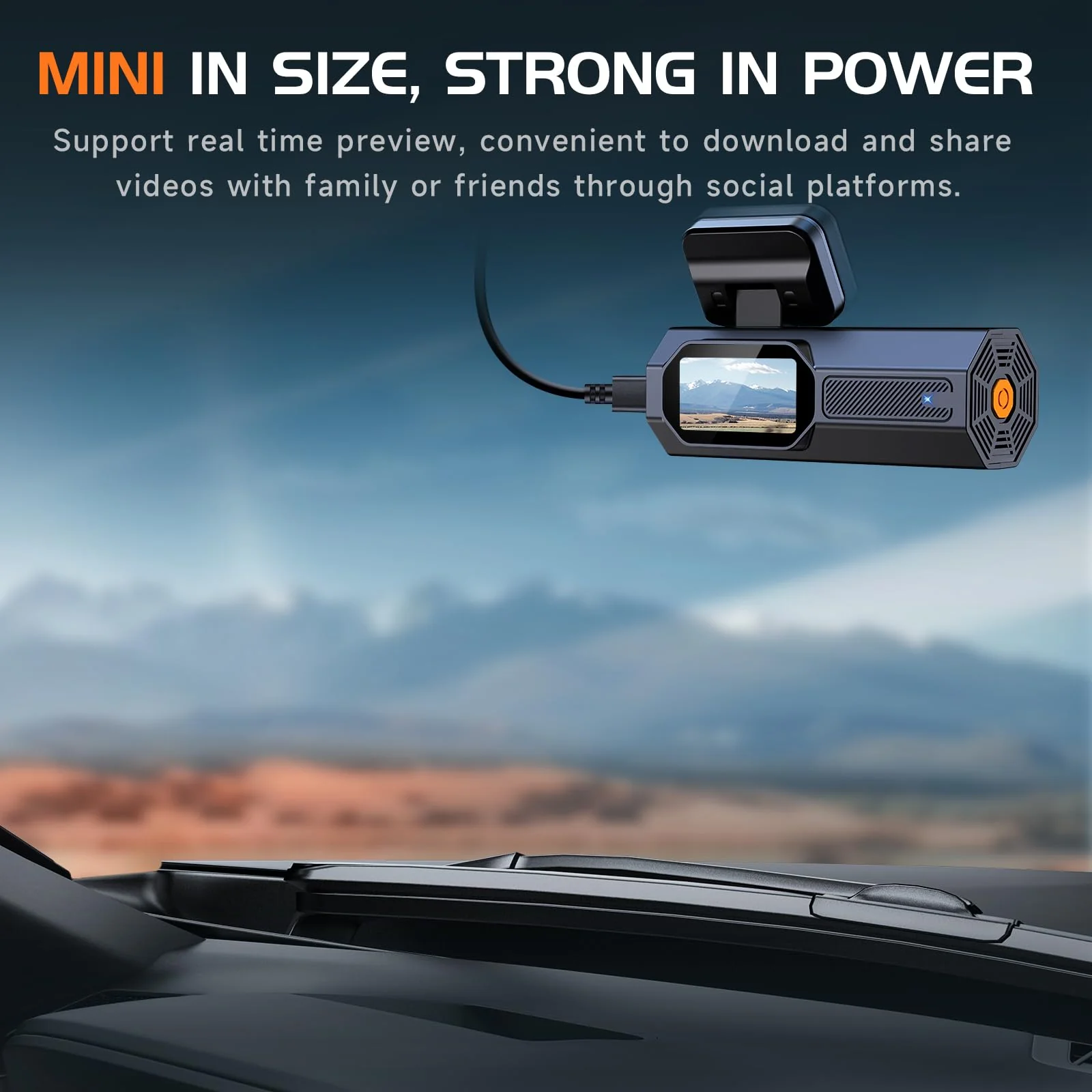 Dash Cam, 2.5K Dash Cam Front, VEEMENT Dash Camera for Cars, 1440P Car Dash Camera with APP, WiFi Dash Cams with WDR Night Vision, 24/7 Parking Monitor Dashcam, 160°Wide, G-Sensor, Mini Car Camera Black - Image 6