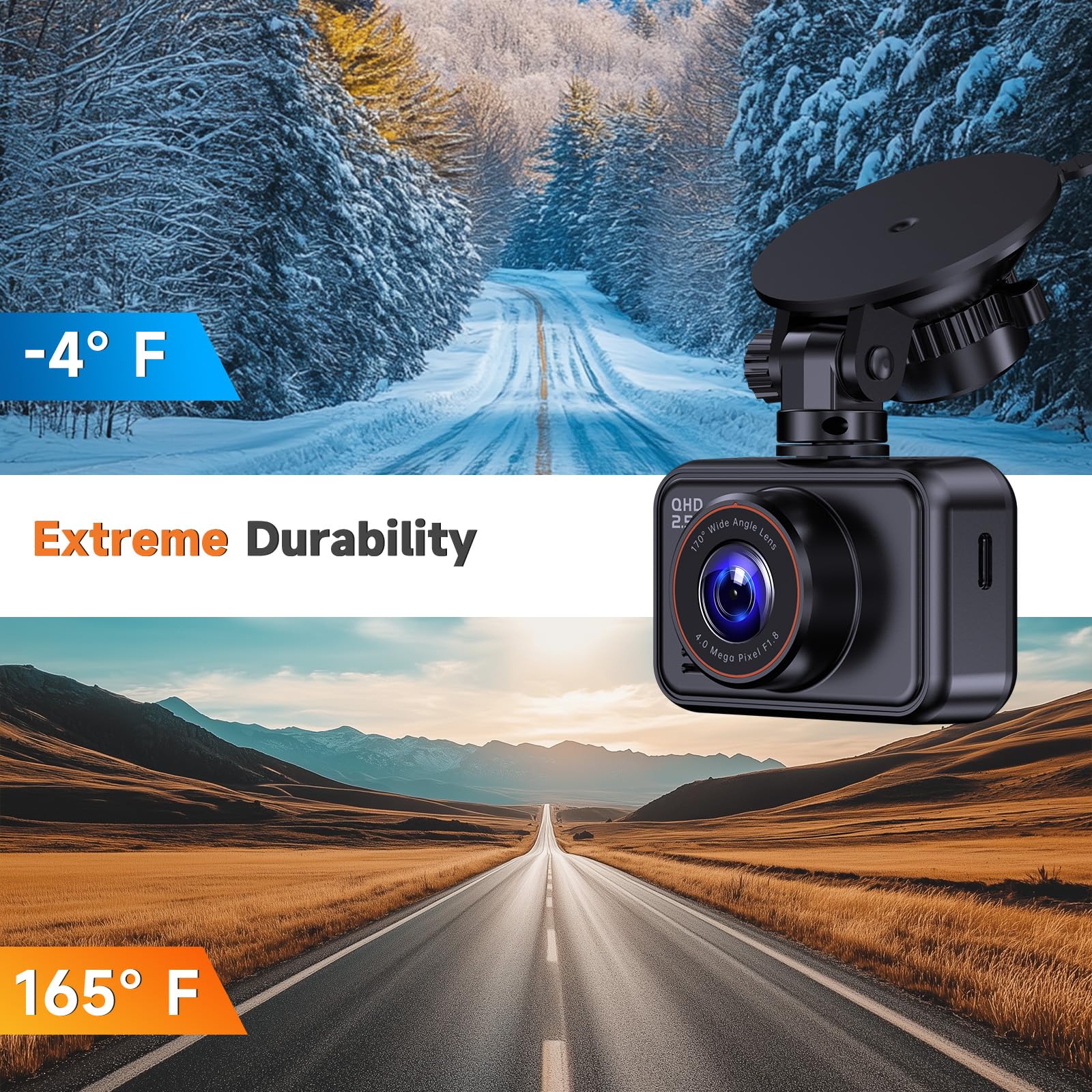 Dash Cam Front and Rear, 2.5K Dual Dash Camera for Cars, 2560P Mini Car Camera, 2 inch IPS Screen, 32GB Card Included, WDR Night Vision, 24 Hours Parking Monitor, G-Sensor, Support 256 GB Max - Image 8
