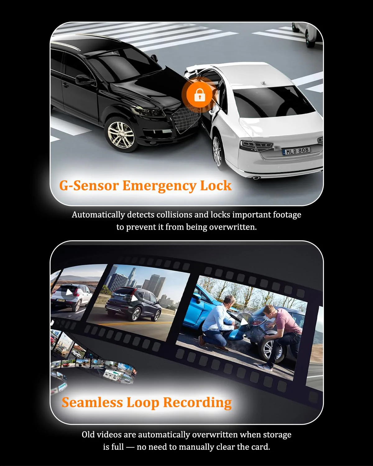 Dash Cam Front and Rear, Dash Camera for Cars 4K+1080, Dashcam Built-in WiFi, APP Control, 32GB Card Included, 3" IPS Touch Screen, 24H Parking Monitor, Night Vision, G-Sensor - Image 7