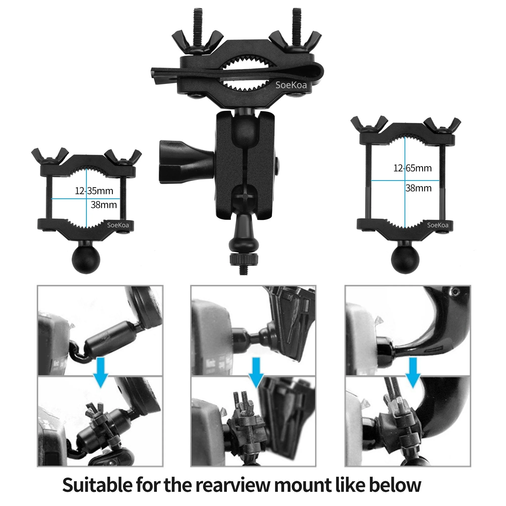 Dash Cam Mirror Mount , with 16 Different Joints, Compatible with APEMAN, UGSHDI, Old Shark, Vantrue, Rexing V1P, YI 2.7", Z-Edge, Peztio, Falcon F170, Roav, KDLINKS X1, Crosstour and 99% Dash Cam - Image 5