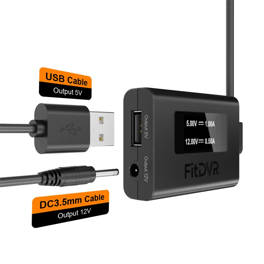 Dash Camera Power Adapter (10-Pin) for Subaru Nissan Mazda Infiniti, Connects to Auto Dimming Mirror, Built-in USB Power Source, LED Display, Easy to Install, 5V 12V Output, D3-033 - Image 3