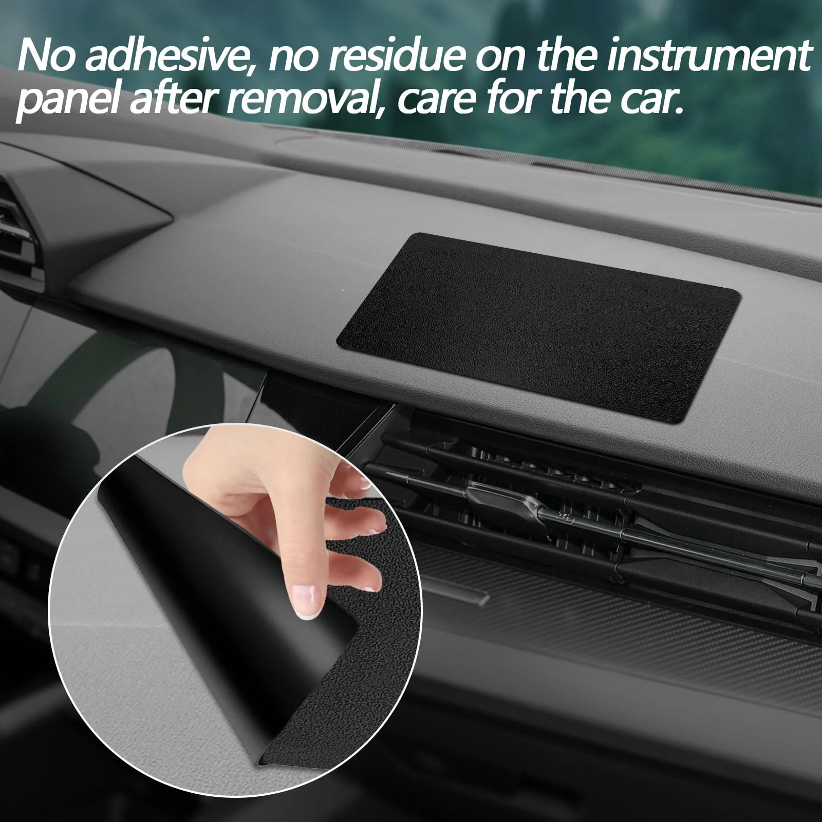 Dashboard mat Rubber Non-Slip mat, Leather Texture 10.6"*5.9" Size car Non-Slip mat, car Dashboard Accessories for car Interior Organizer. 10.6"*5.9" Leather texture - Image 3