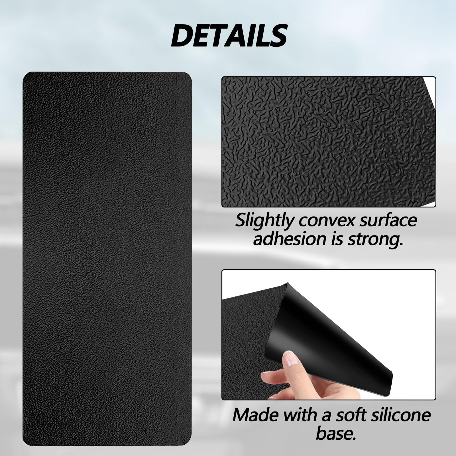 Dashboard mat Rubber Non-Slip mat, Leather Texture 10.6"*5.9" Size car Non-Slip mat, car Dashboard Accessories for car Interior Organizer. 10.6"*5.9" Leather texture - Image 4
