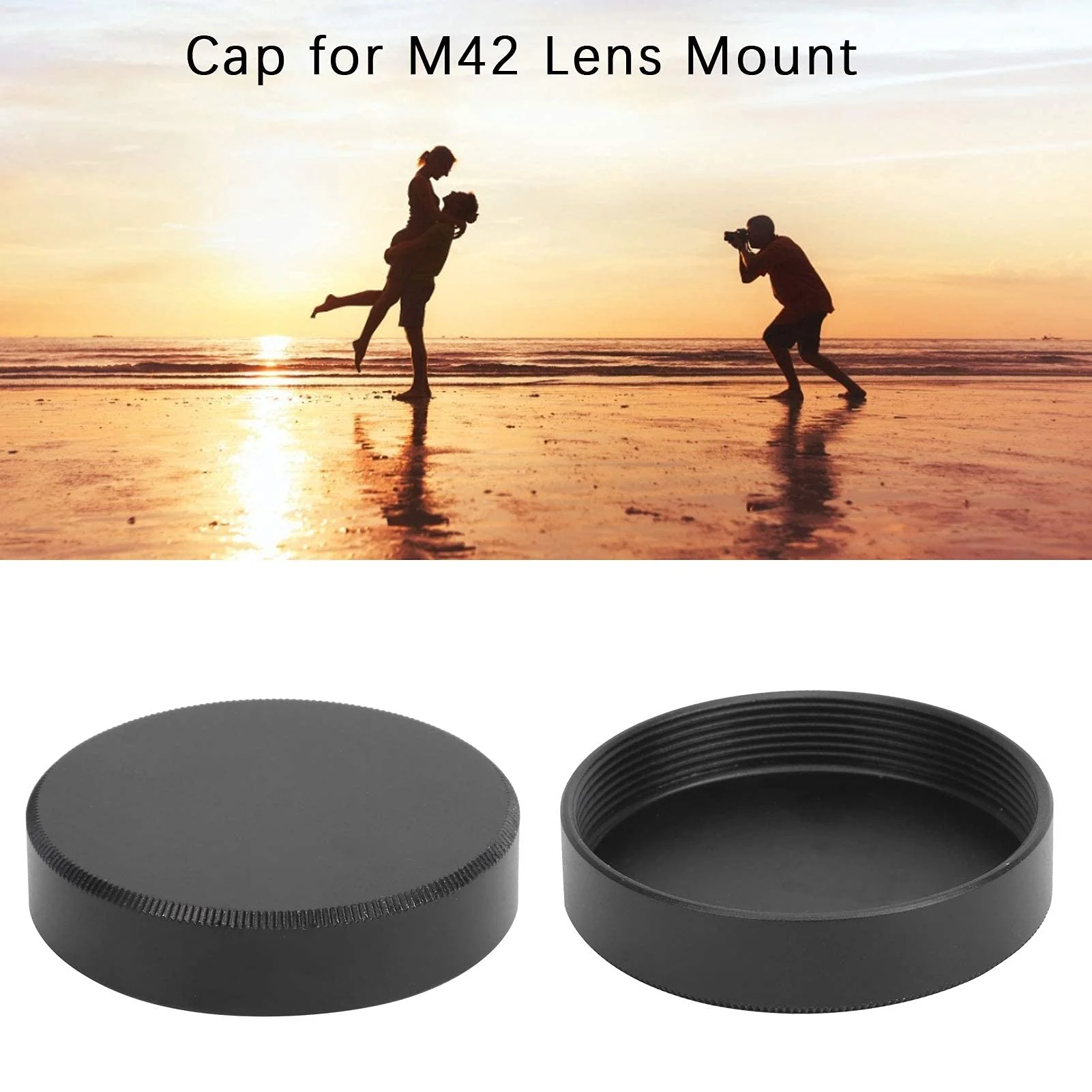 DAUERHAFT Camera Lens Rear Cover, 2Pcs Camera Lens Rear Cover, Lens Mount Metal Lens Rear Cover Camera Lens, for M42 Screw Lens Mount - Image 3