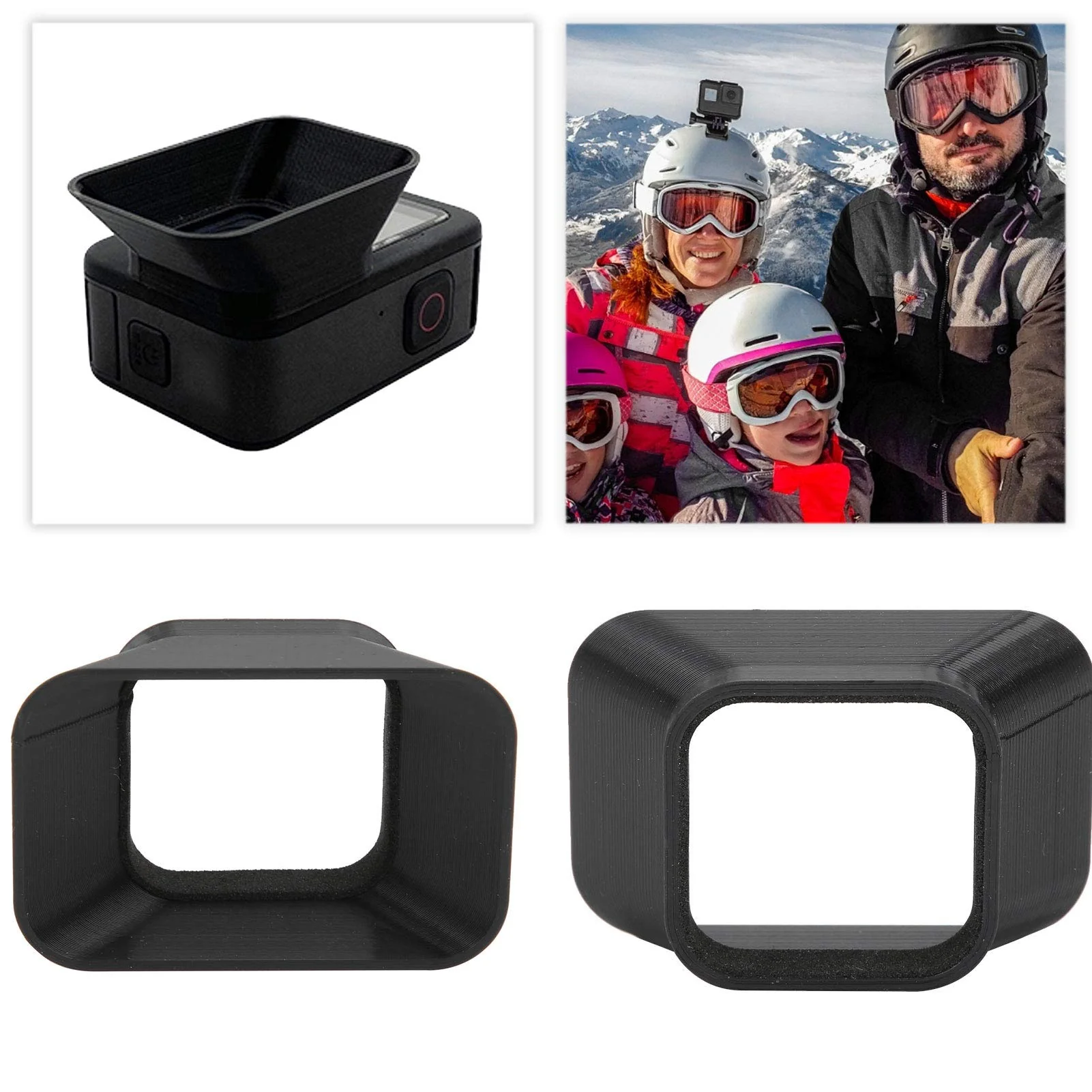 DAUERHAFT Sunshade Hood Sturdy 2pcs Portable Sun for Lightweight for Hero 9 Black - Image 5