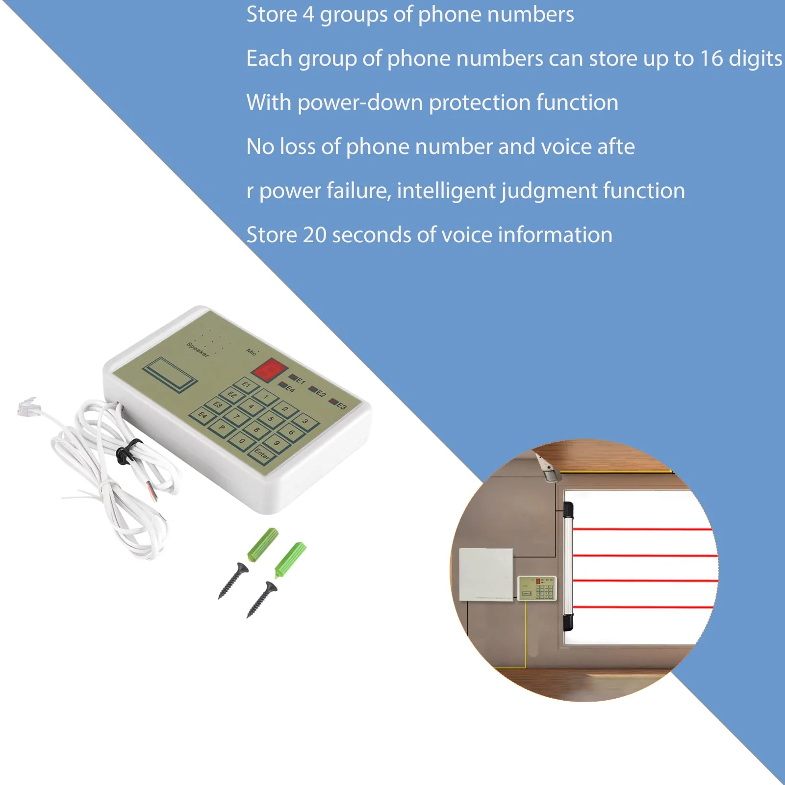 DAUERHAFT Wired Telephone Voice Auto Dialer for Home Security System and House Alarm System with Auto Dial Feature - Image 3