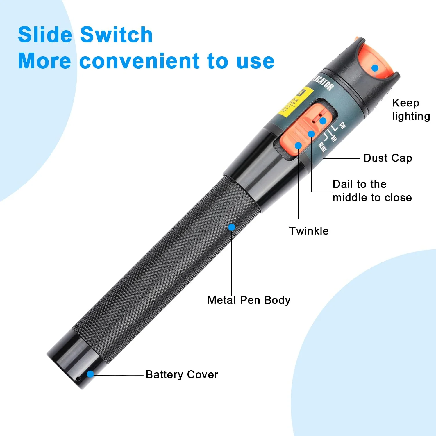 DAXGD 10mW Red Visual Fault Locator Optical Cable Test Pen, Fibre Optic Tester, Fibre Optic Cable Tester for CATV Telecommunications Multifunctional Tester 10 mW - Image 3