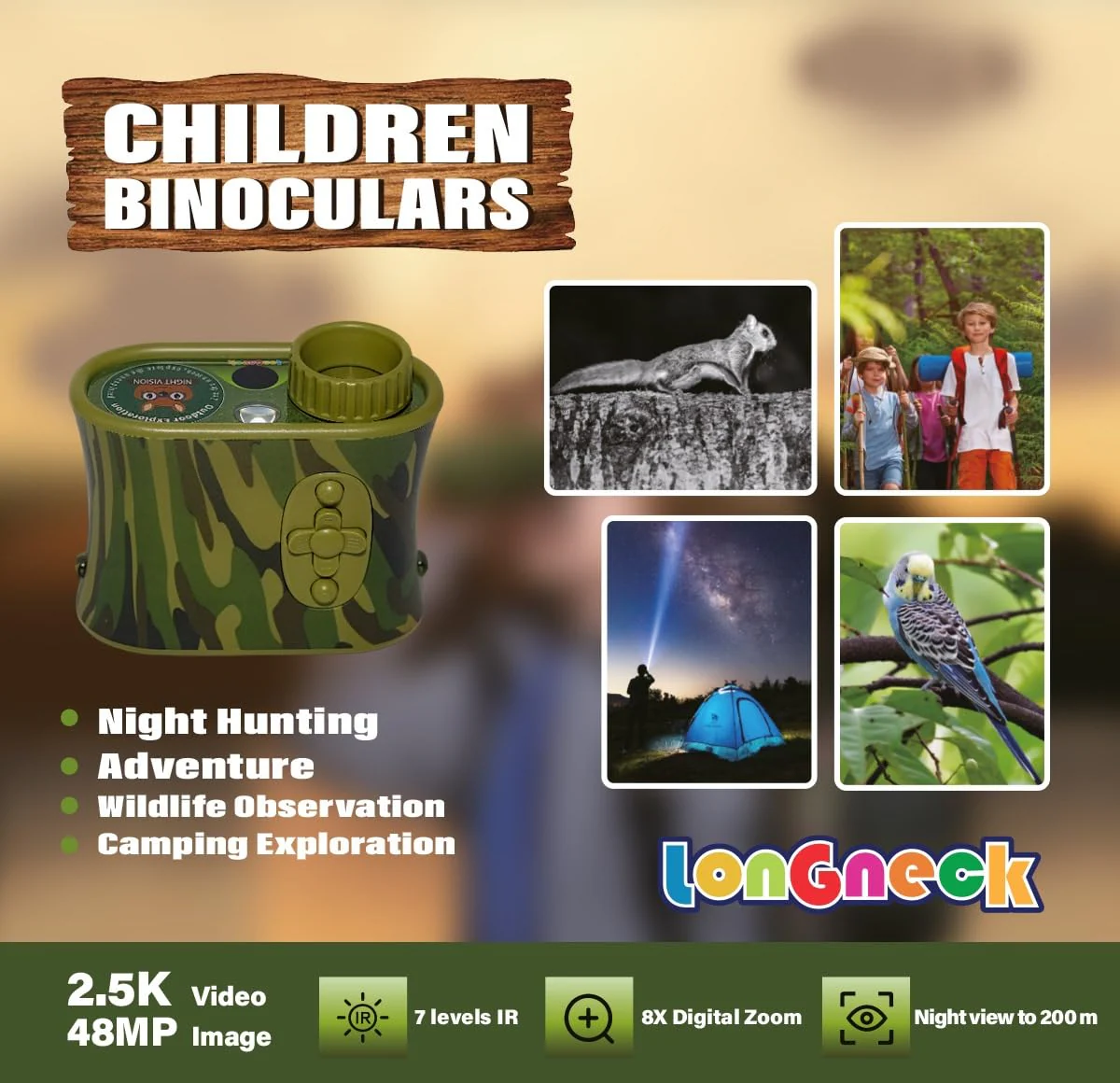 Day and Night Vision Binoculars for Kids, Toddler IR Googles,Birthday Gifts for Toddler Boys 6-12 Years, Digital Night Vision Goggles for Kids, Binoculars 8-12 Years - Image 4